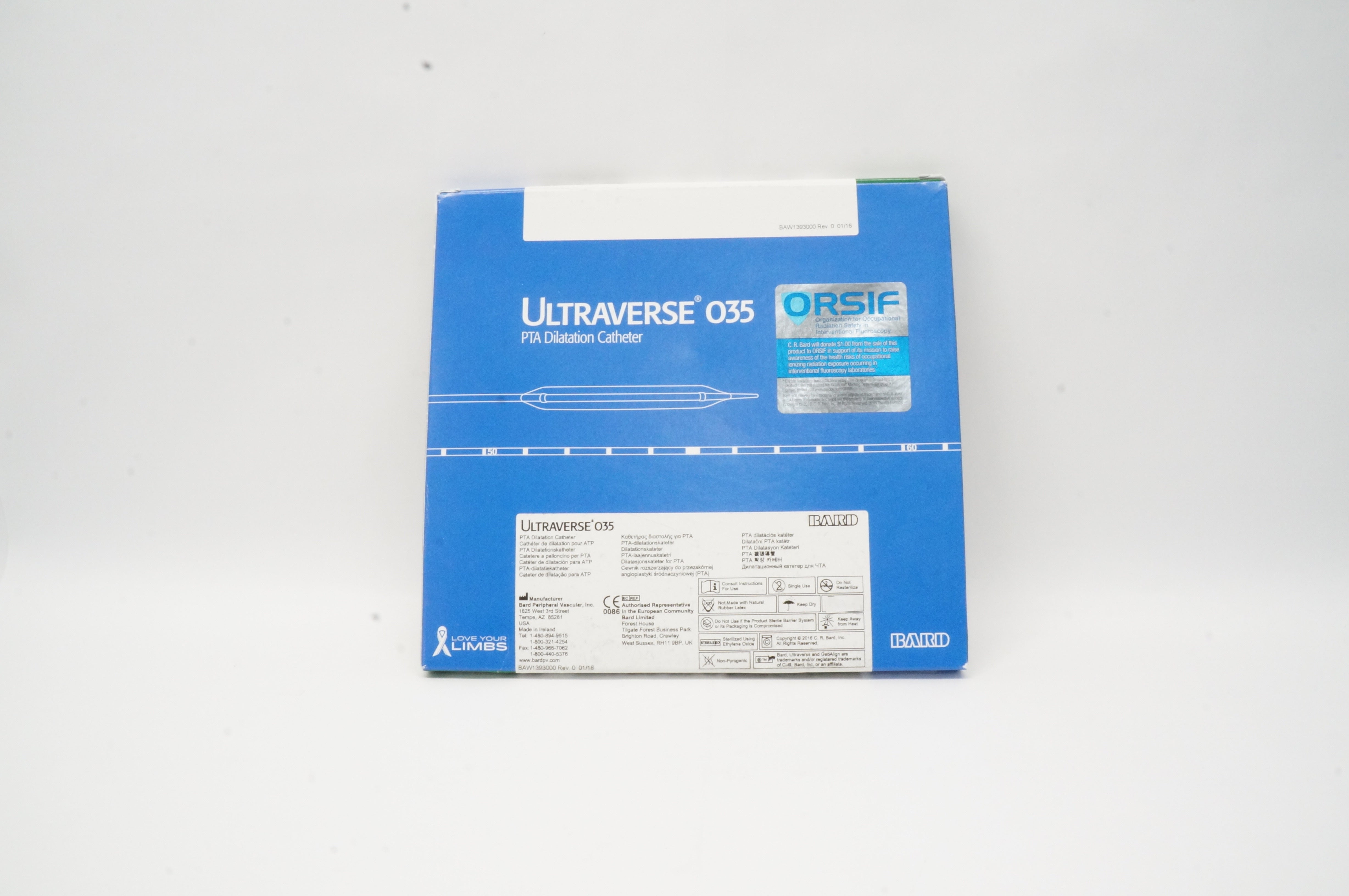 Bard U357584 PTA Dilatation Catheter 5F x 8.0mm x 40mm x 0.35in x 75cm (x)