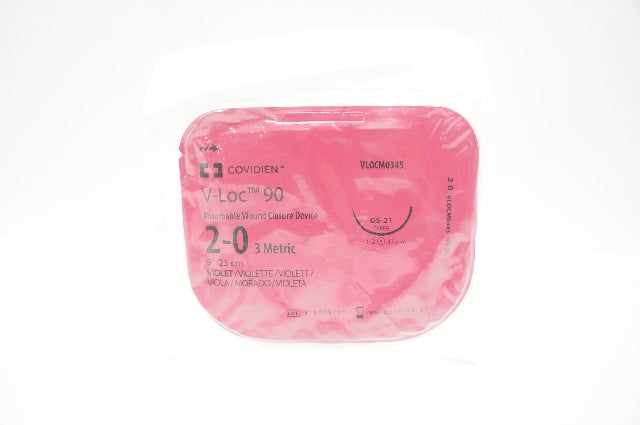 Covidien VLOCM0345 2-0 V-Loc 90 Wound Closure, GS-21, 1/2c 37mm Taper, 9inch