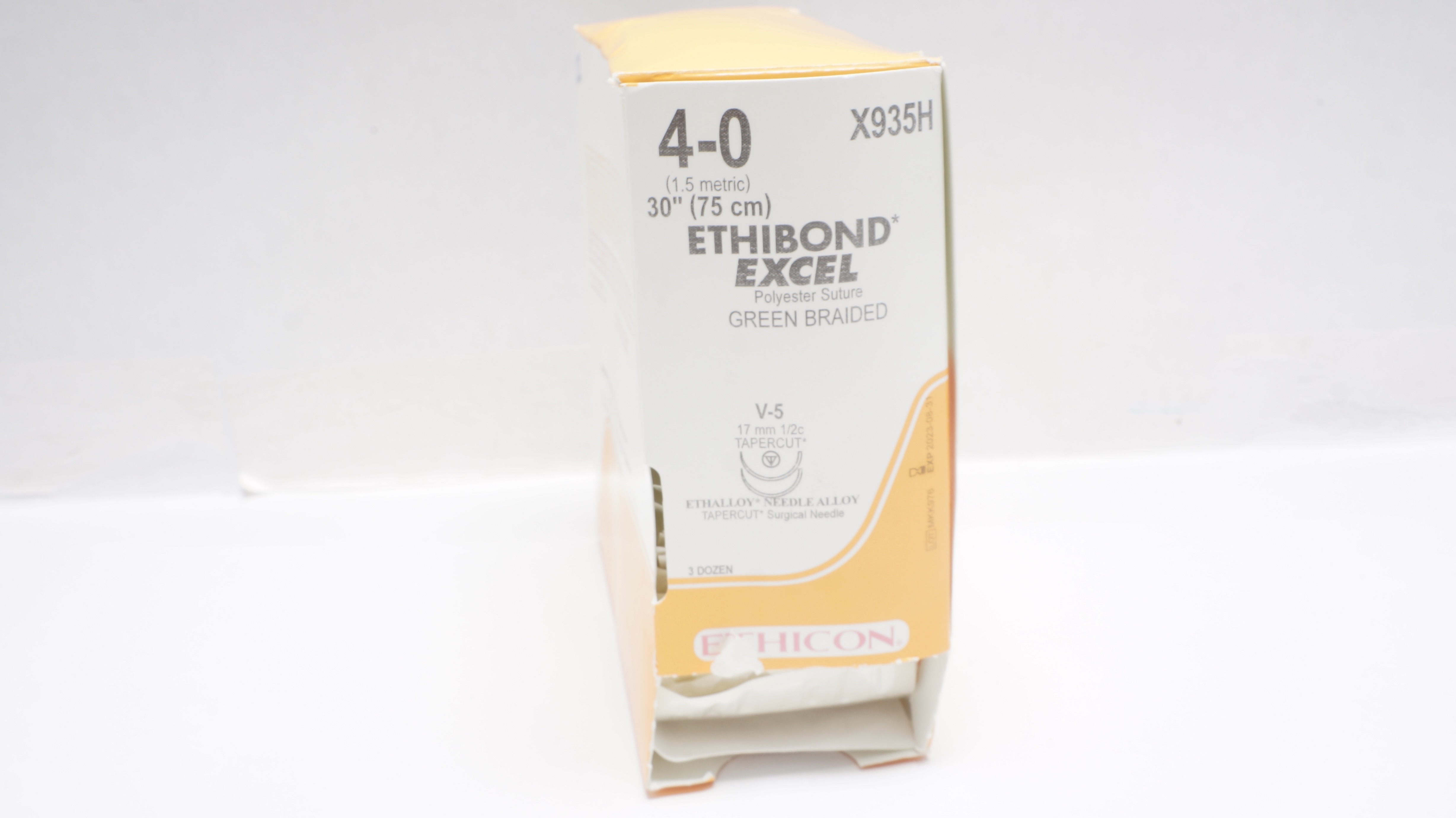 Ethico X935H 4-0 Ethibond Excel Polyester Stre V-5 17mm 1/2c 30In -Box of 22(x)