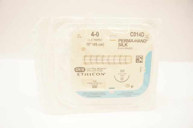 Ethicon C014D 4-0 Perma-Hand Silk Surgical Stre SH 26mm 1/2c Taper, 18 inch