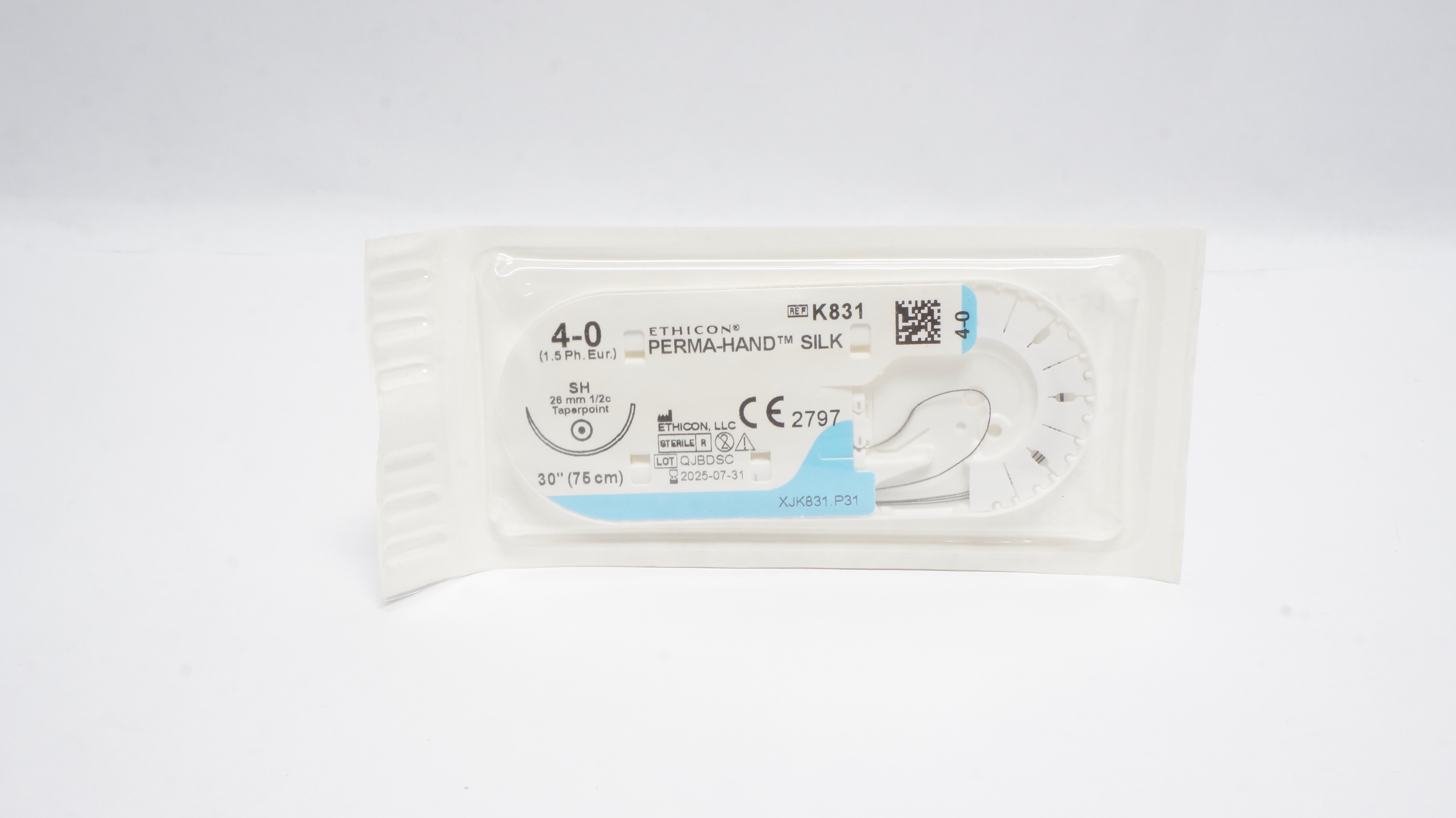 Ethicon K831 4-0 PERMA-HAND SILK SH 26mm 1/2c Taperpoint 30inch (x)