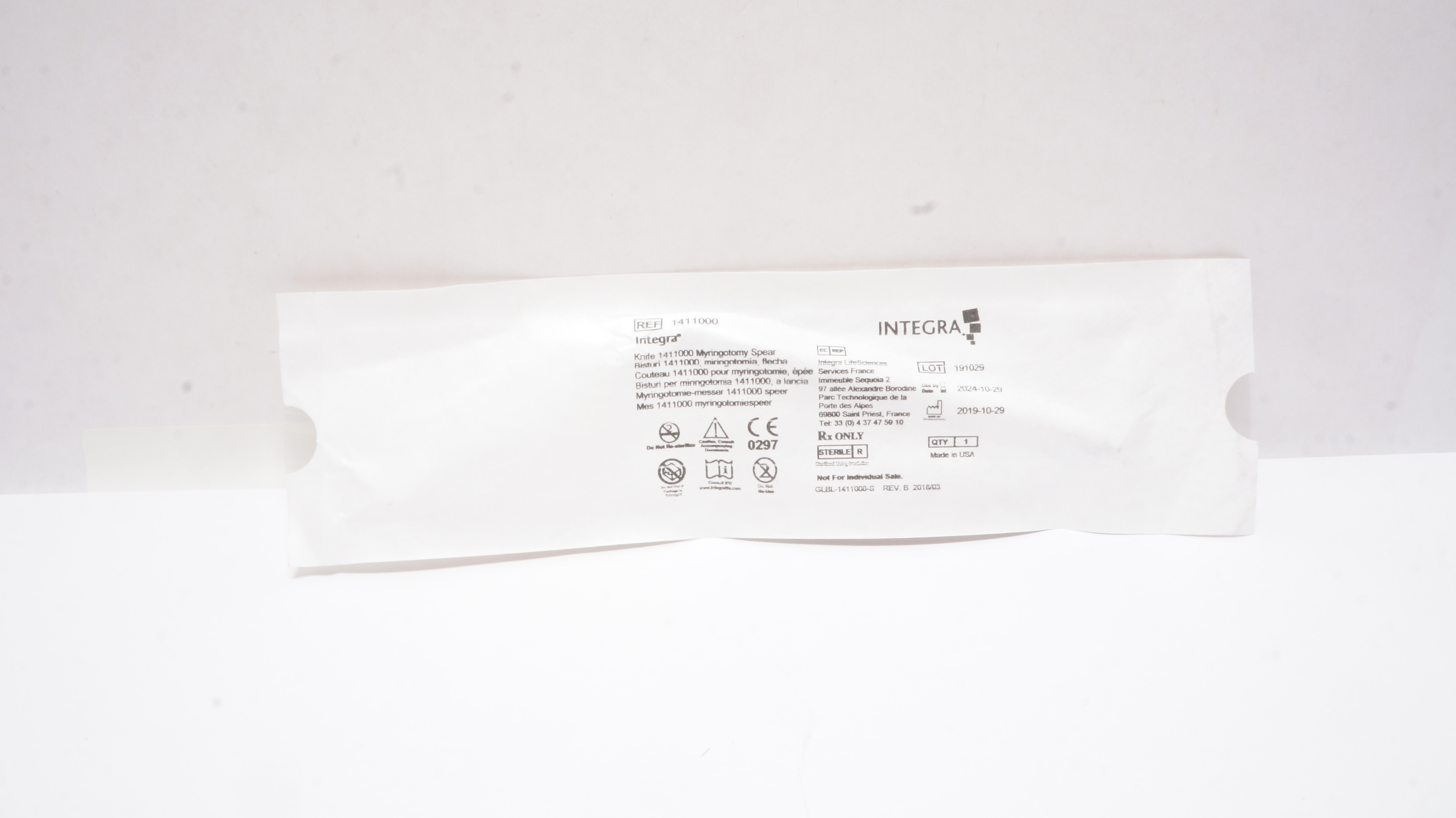 Integra 1411000 Knife Miringotomy Spear