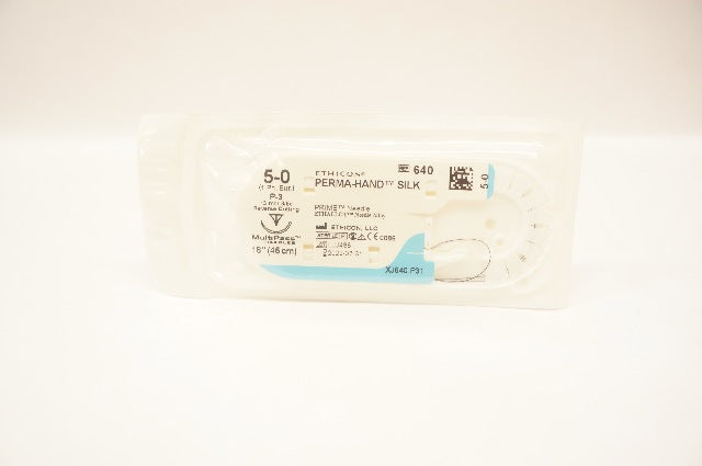 Ethicon 640 5-0 Perma-Hand Silk P-3 13mm 3/8c Reverse Cutting18 inch (x)