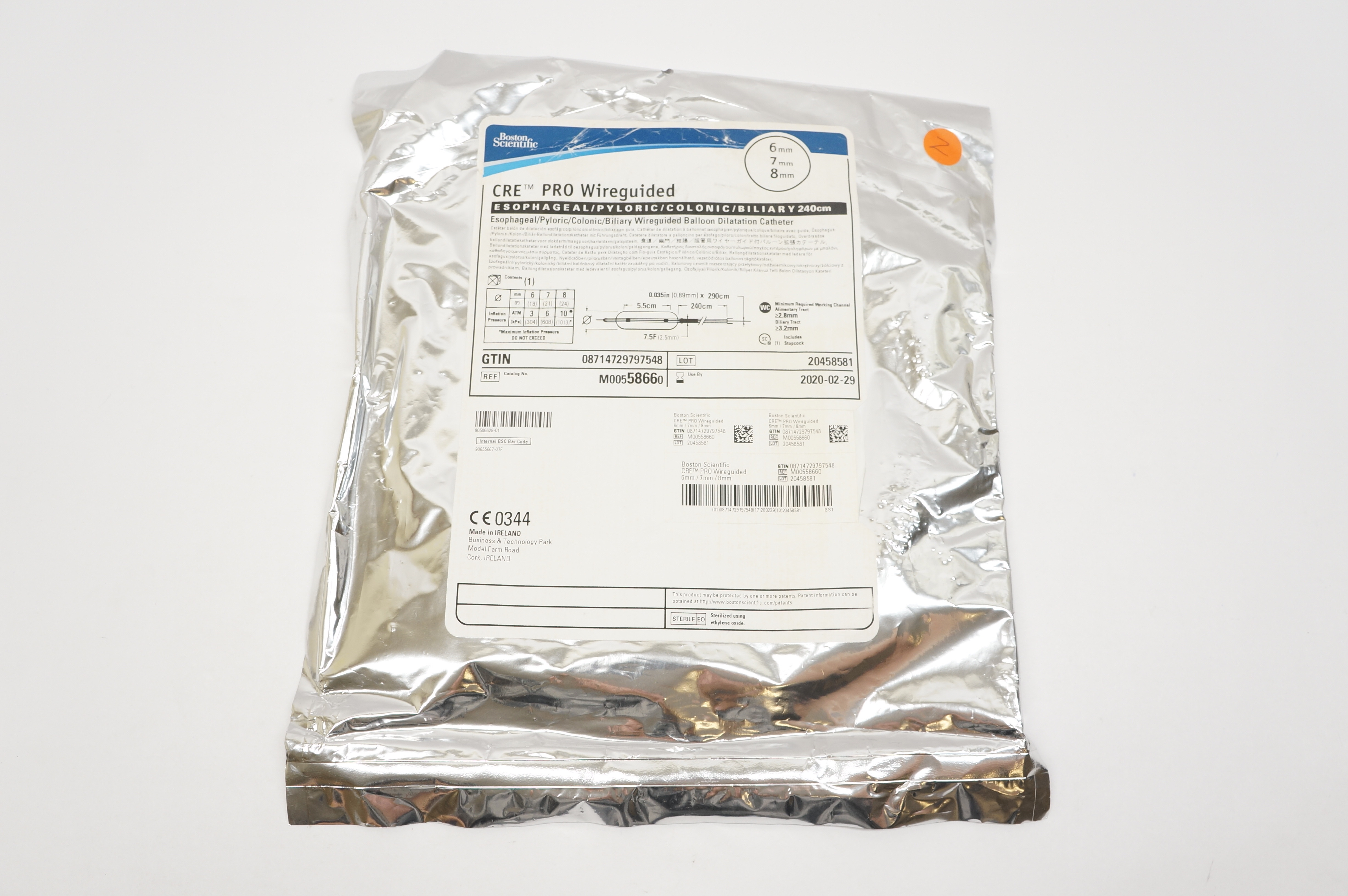 Boston Scientific 5866 CRE PRO Wireguided Esophageal 6mm, 7mm, 8mm (x)