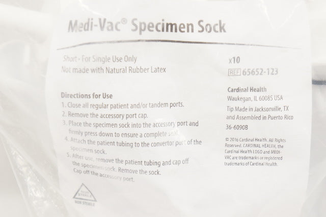 Crdinal Health 65652-123 Medi-Vac Specimen Sock - Pack of 10