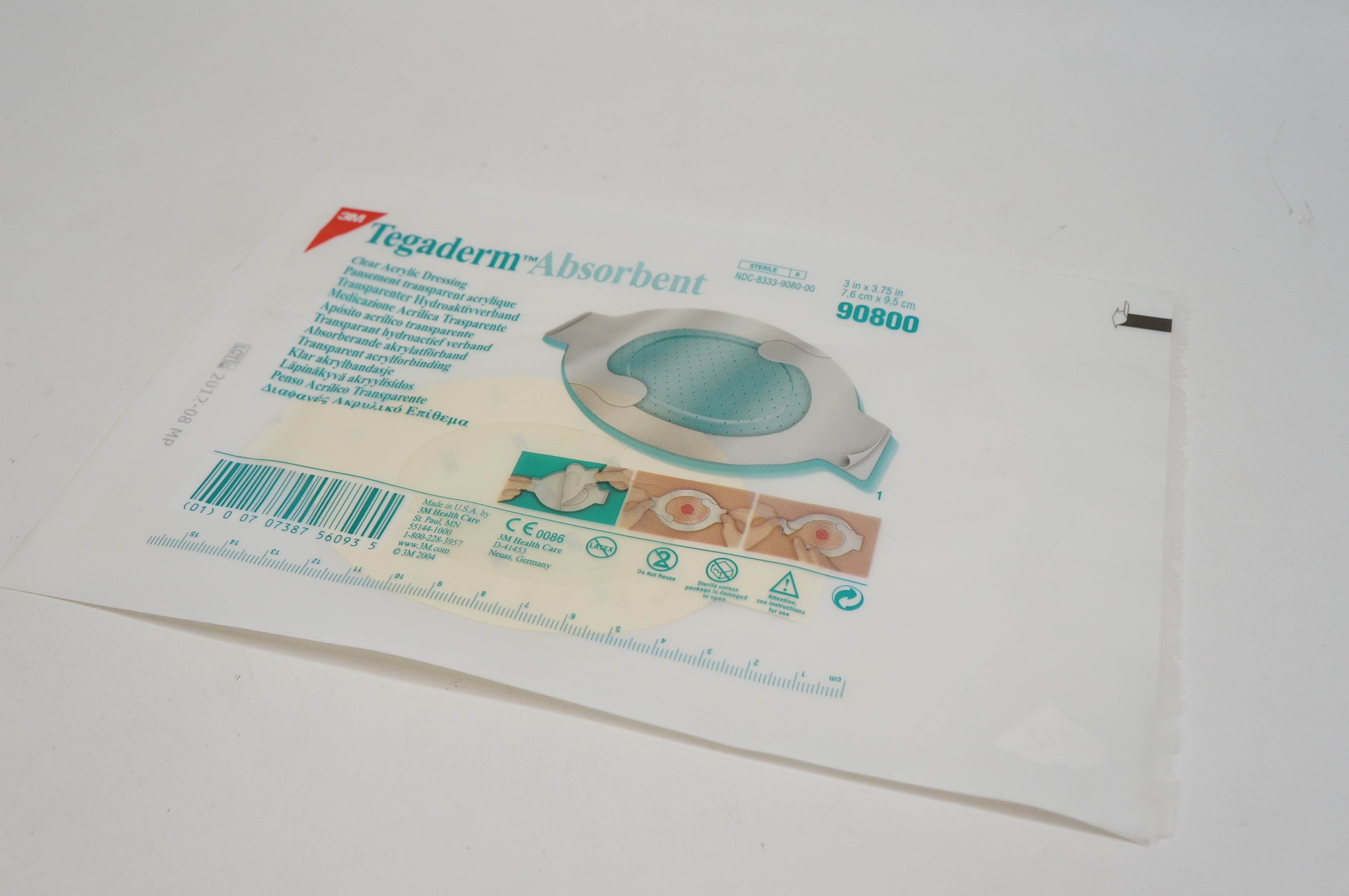 3M 90800 Tegaderm Absorbent Clear Acrylic Dressing 3inch x 3.75inch (x)