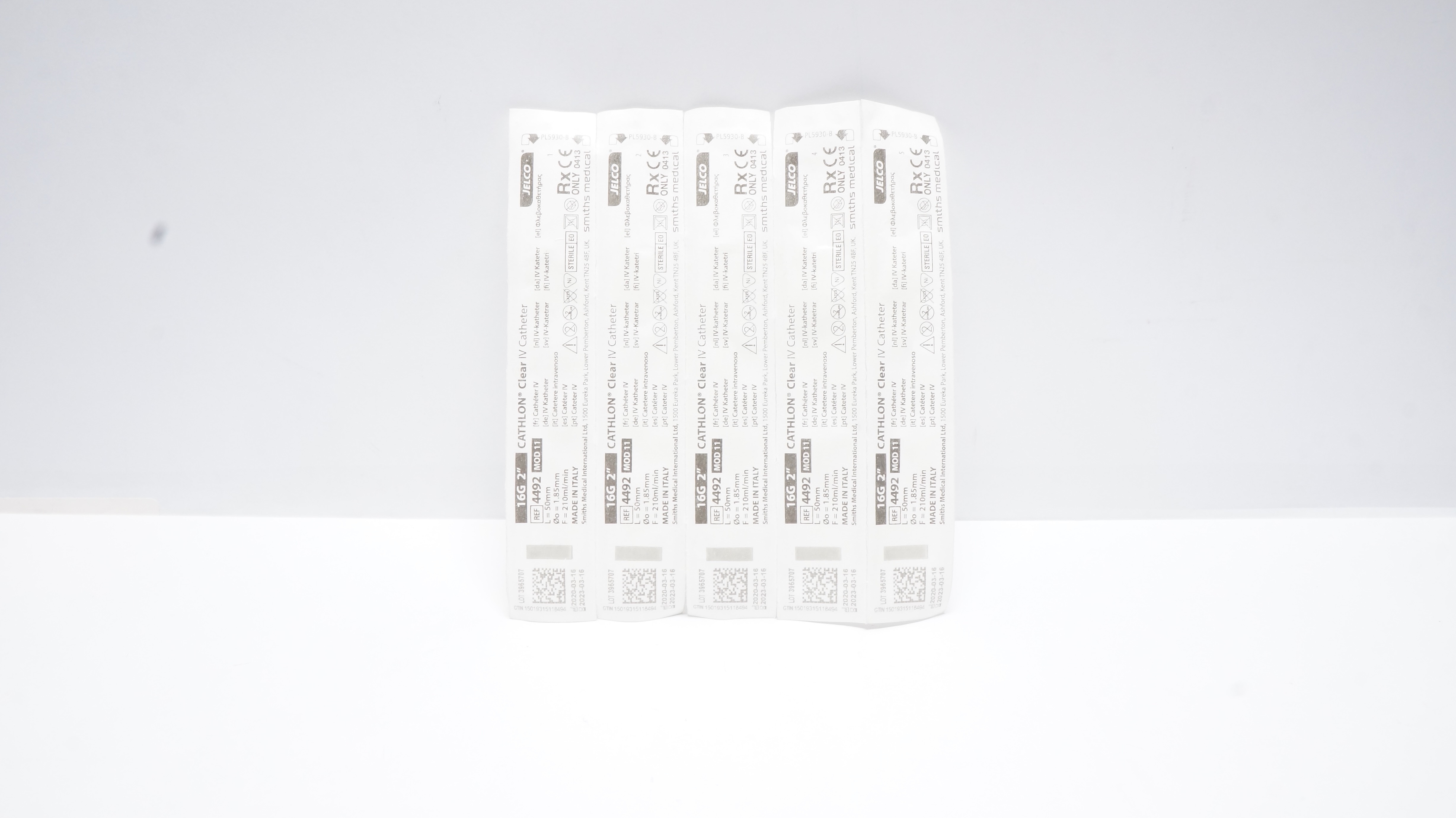 Smiths Medical 4492 Jelco Cathlon Clear I.V. Cath. 16G x 2inch - Pack of 5 (x)