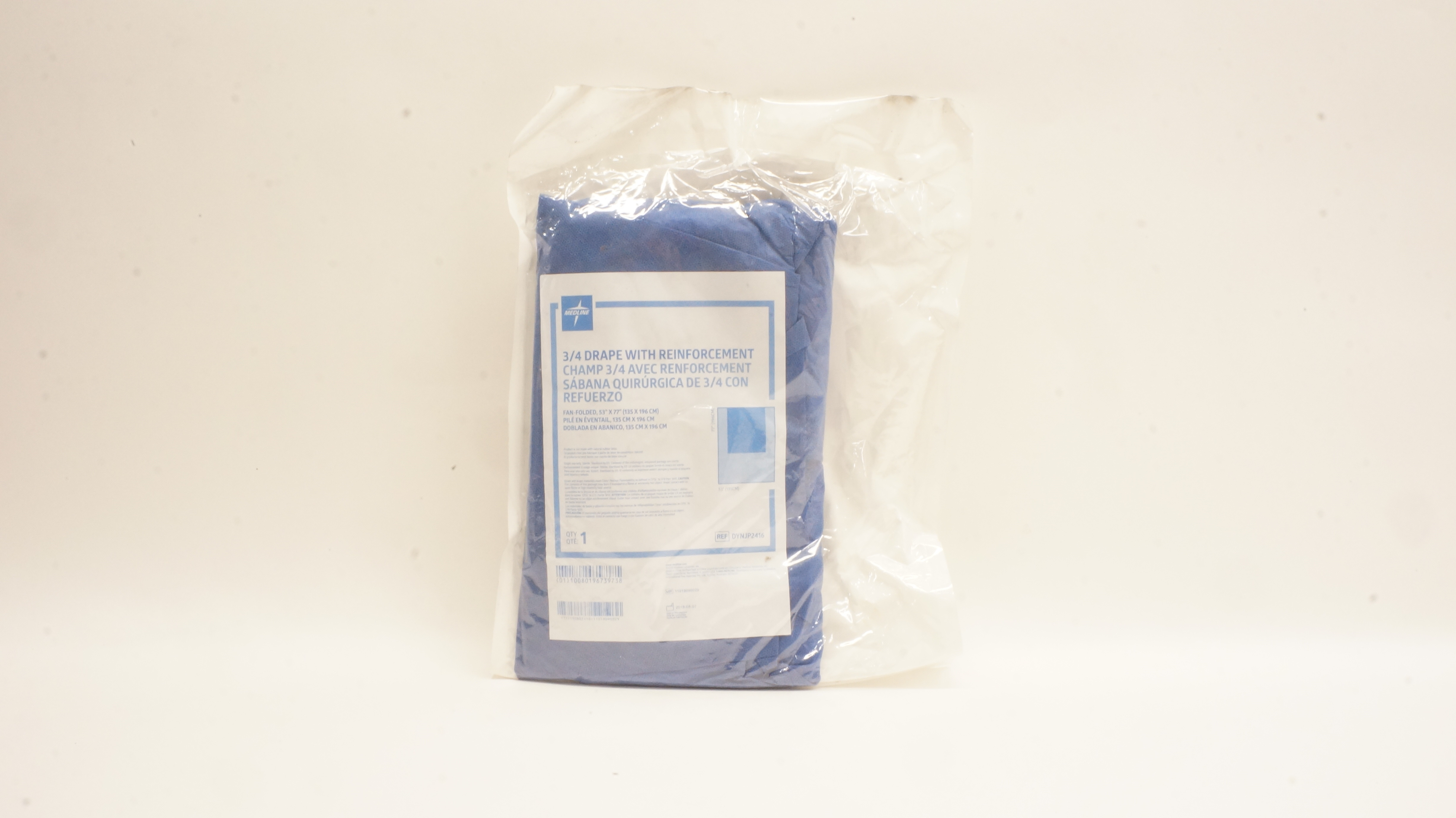 Medline DYNJP2416 3/4 Drape with Reinforcement, Fan-Folded 53 inch x 77 inch
