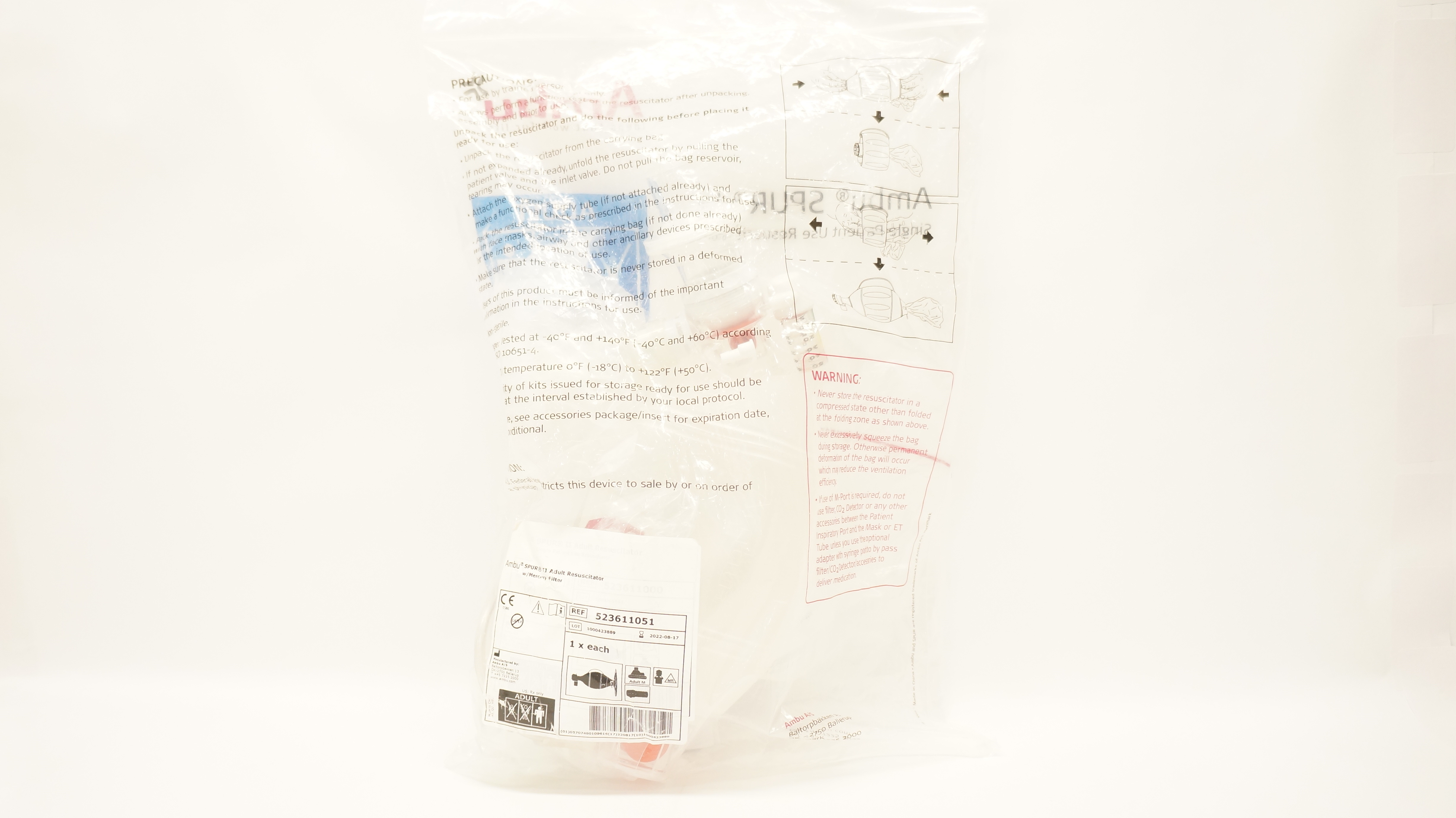 Ambu 523611051 Spur II Adult Resuscitator W/Mercury Filter