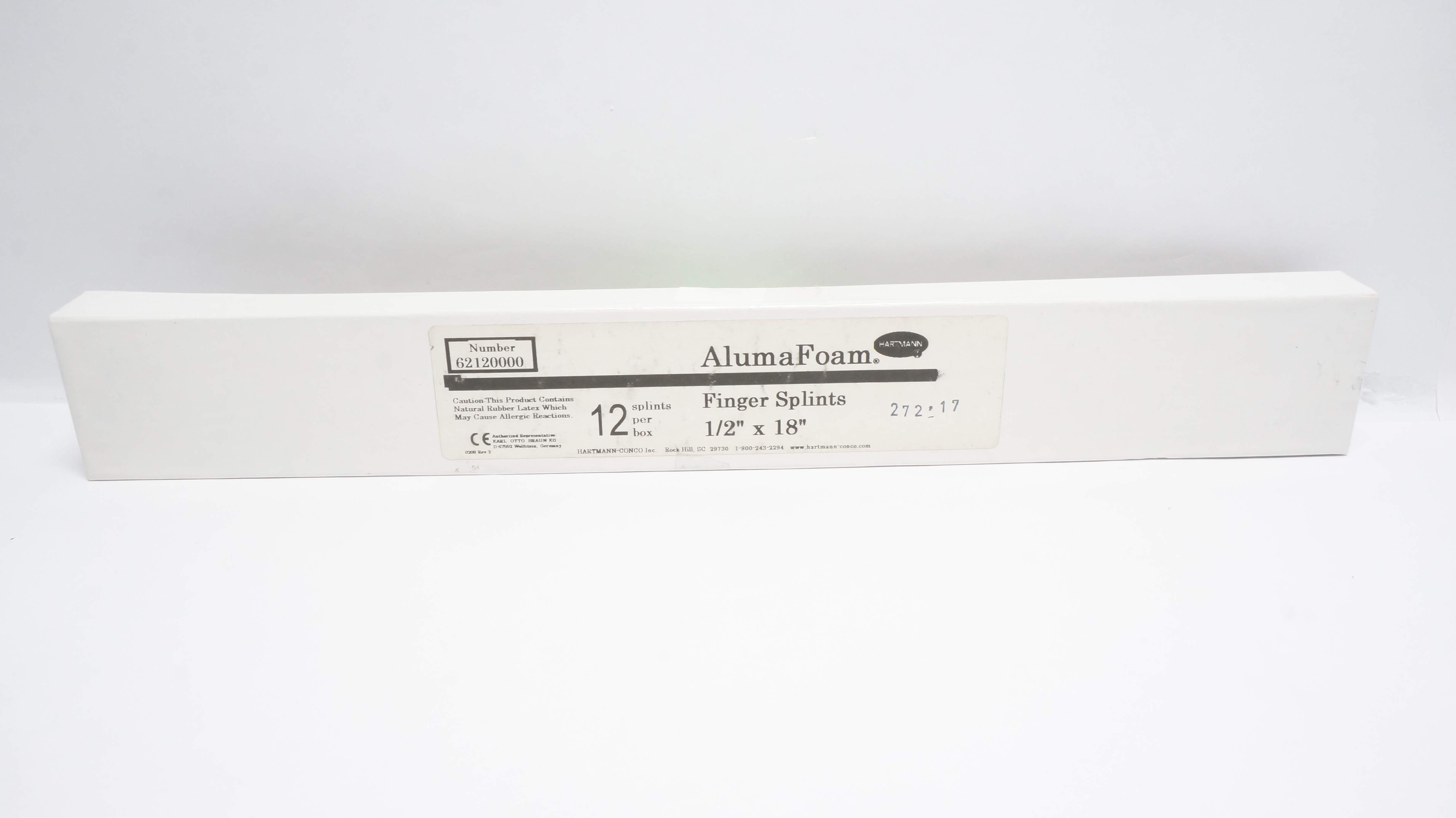 HARTMANN-CONCO 62120000 AlumaFoam Finger Splints 1/2inch x 18inch - Box of 12