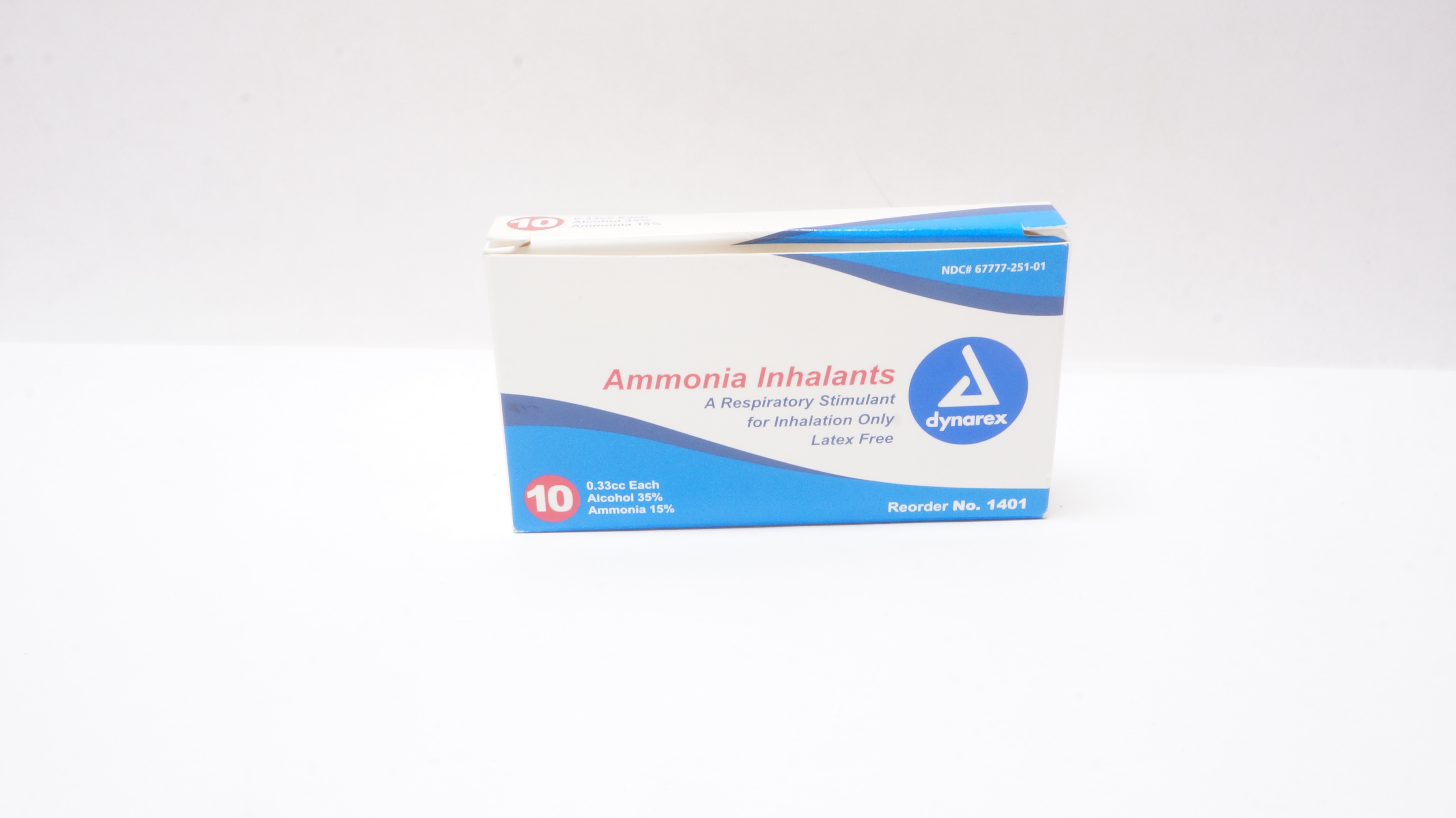 Dynarex 1401 Ammonia Inhalants A Respiratory Stimulant 15% - Box of 10
