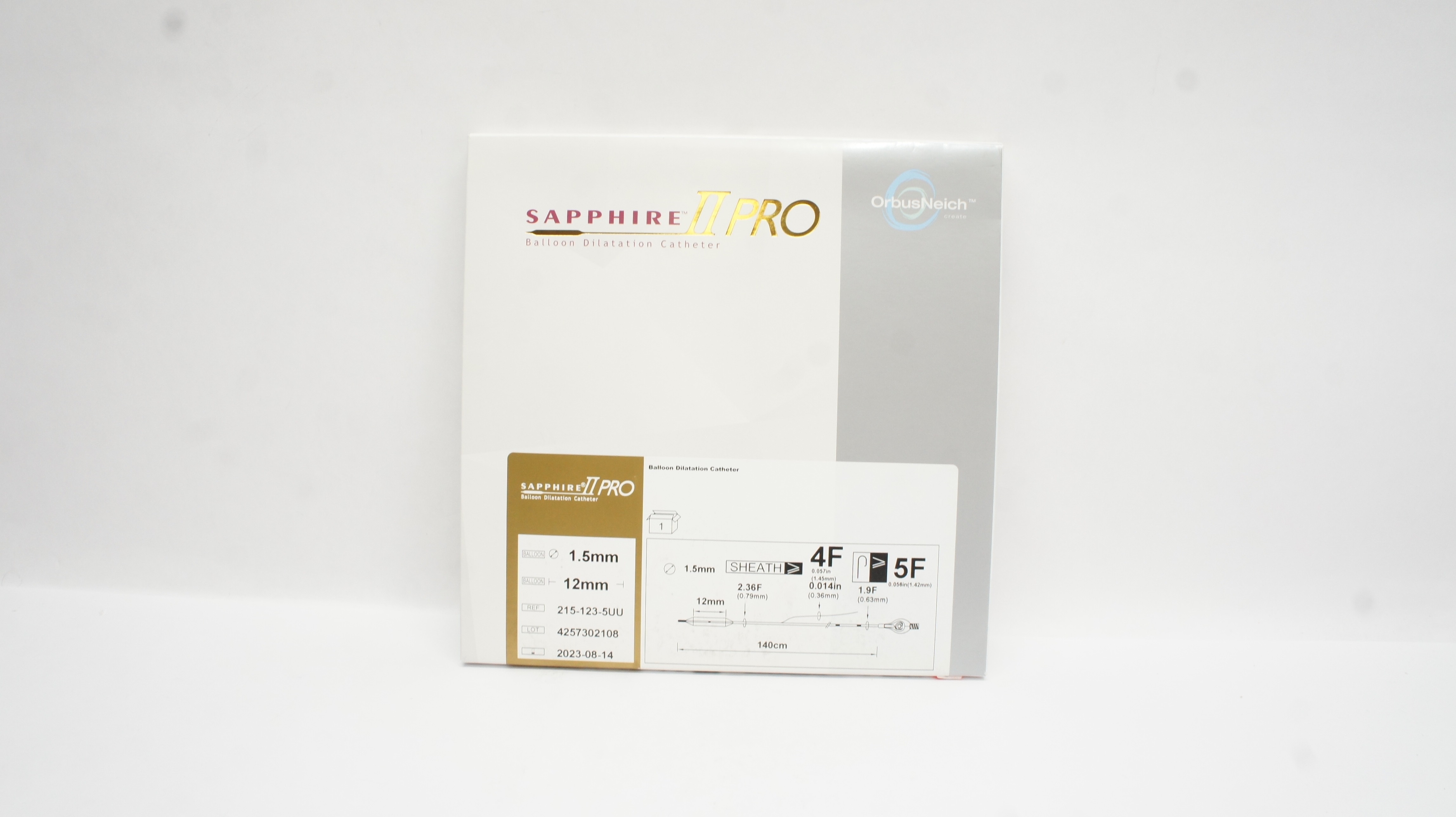 Sapphire II Pro 215-123-5UU Balloon Dilatation Cath. 1.5mm x 12mm,4F x 5F (x)