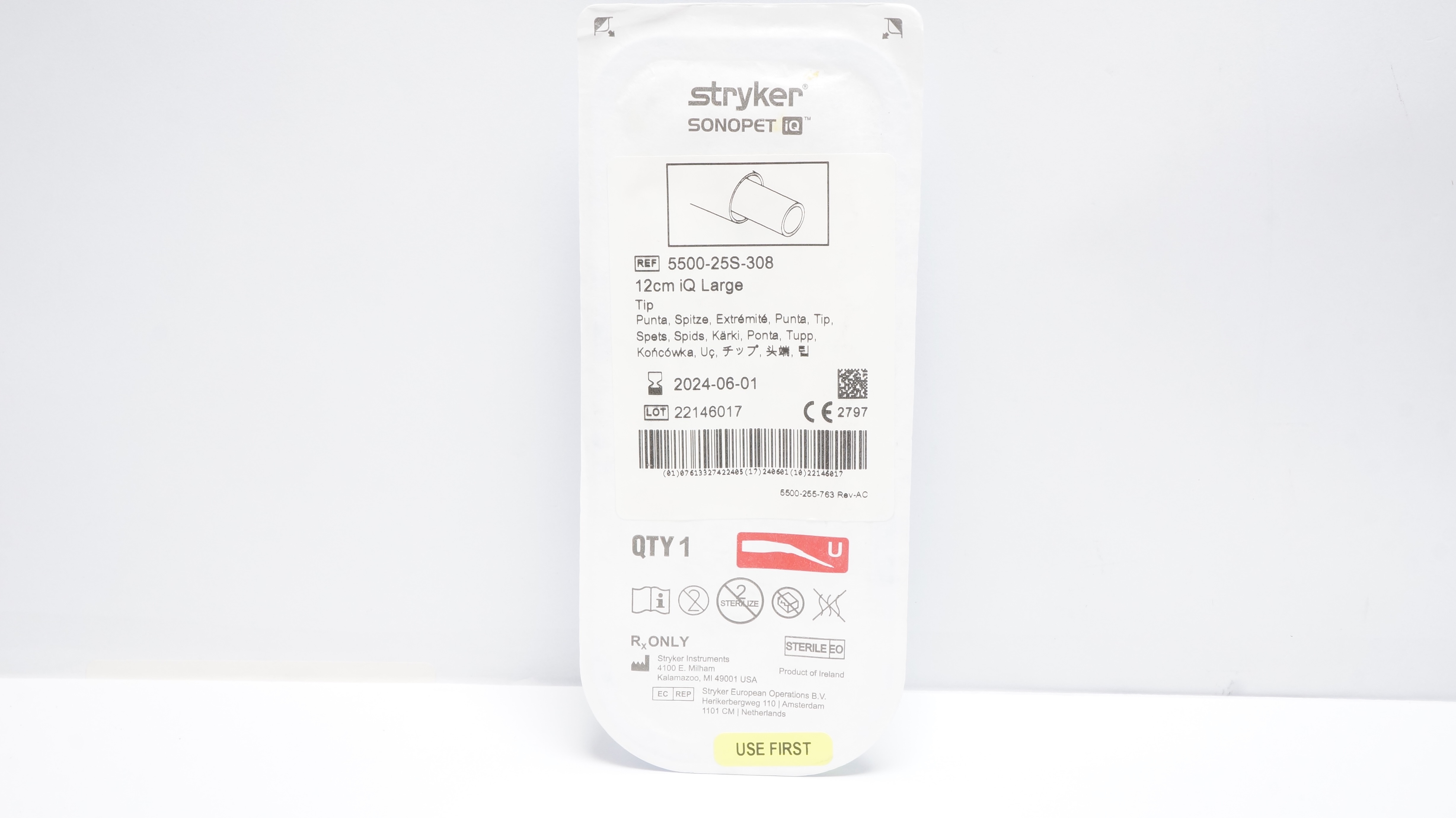 Stryker 5500-25S-308 Sonnet 12cm iQ Large Tip Aspirator (x)