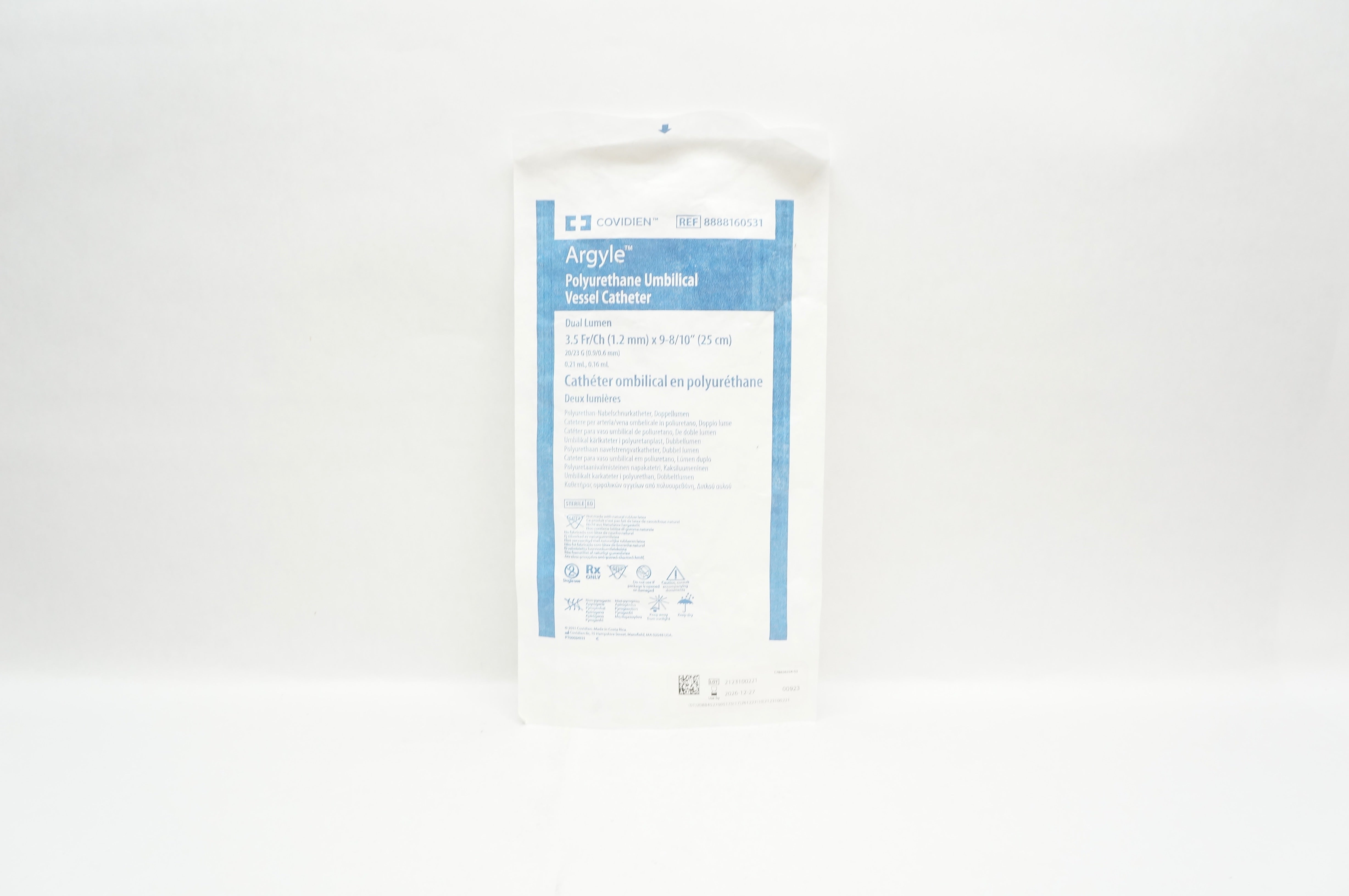 Covidien 8888160531 Polyurethane Umbilical Vessel Cath. 3.5 Fr.