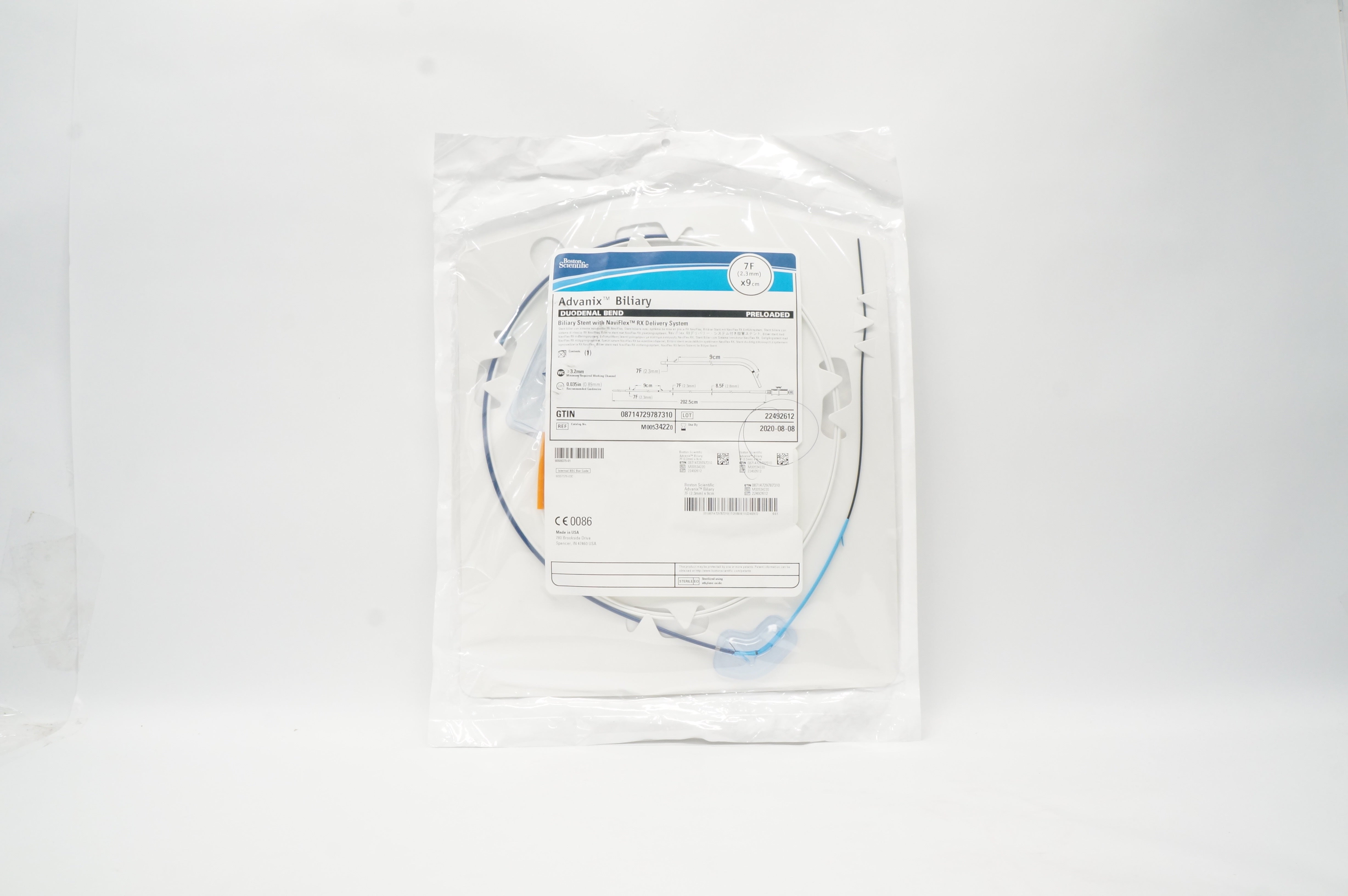 Boston Scientific 3422 Advanix Biliary Duodenal Bend Stnt 7F x 9cm (x)