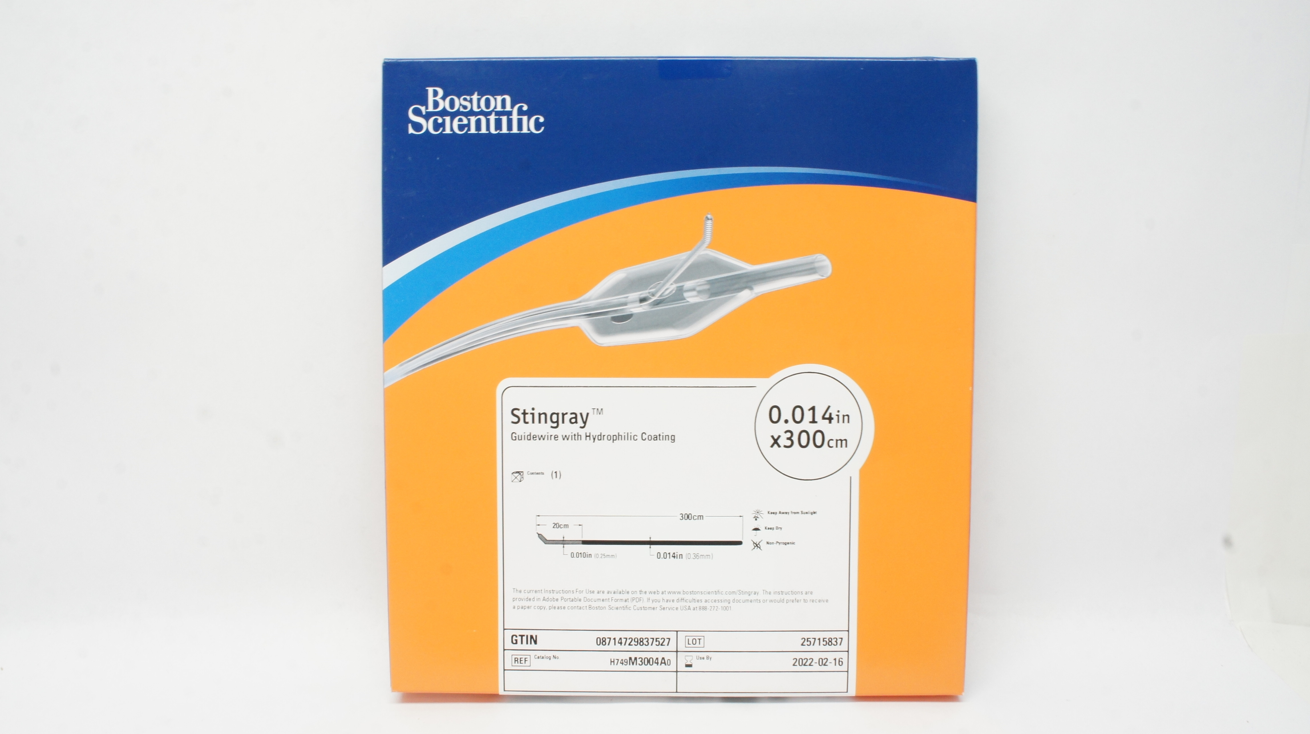 Boston Scientific M3004A Guidewire with Hydrophilic Coating 0.014in x 300cm (x)