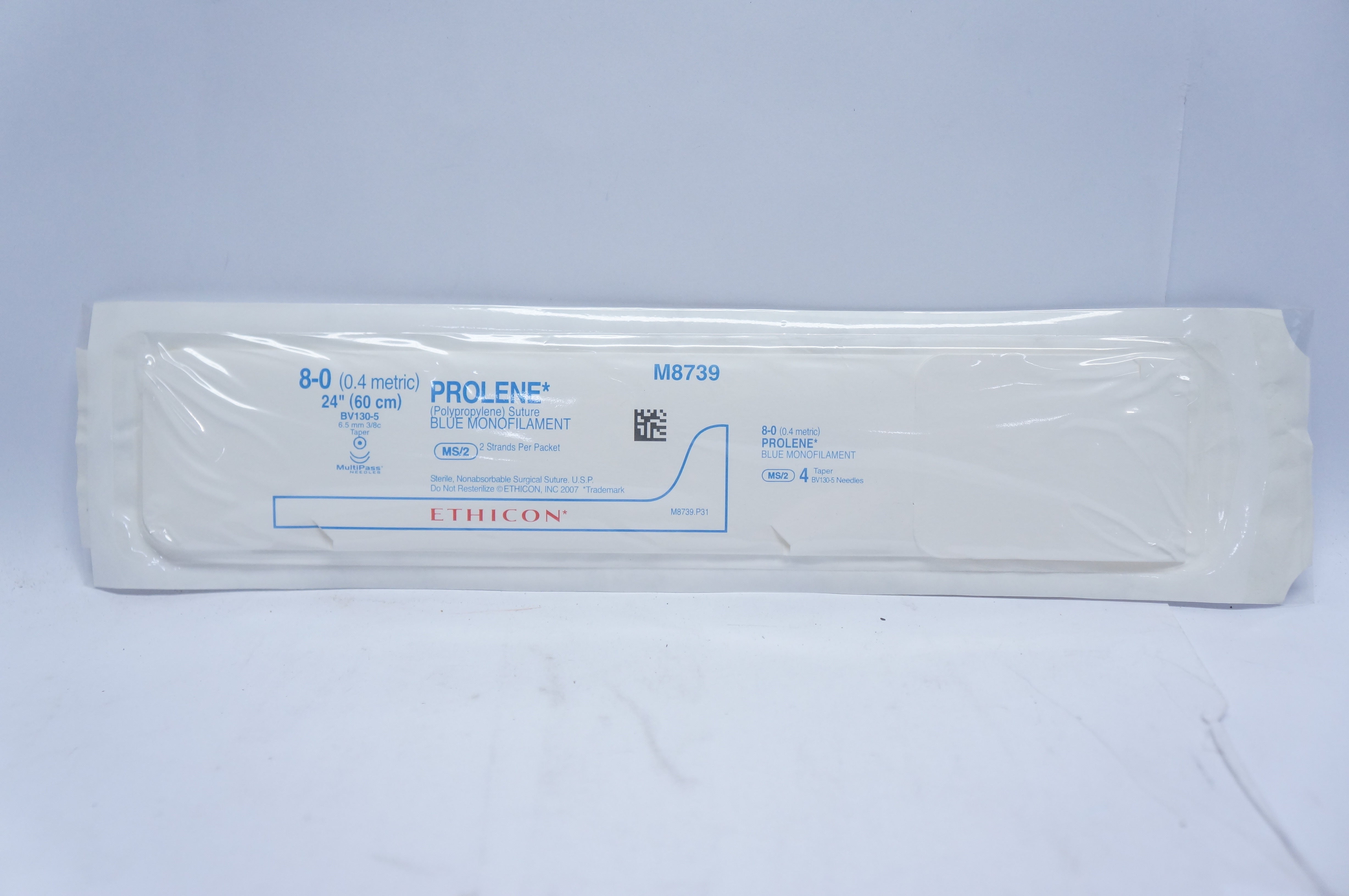 Ethicon M8739 8-0 Prolene Stre Blue Monofilament 24inch (x)