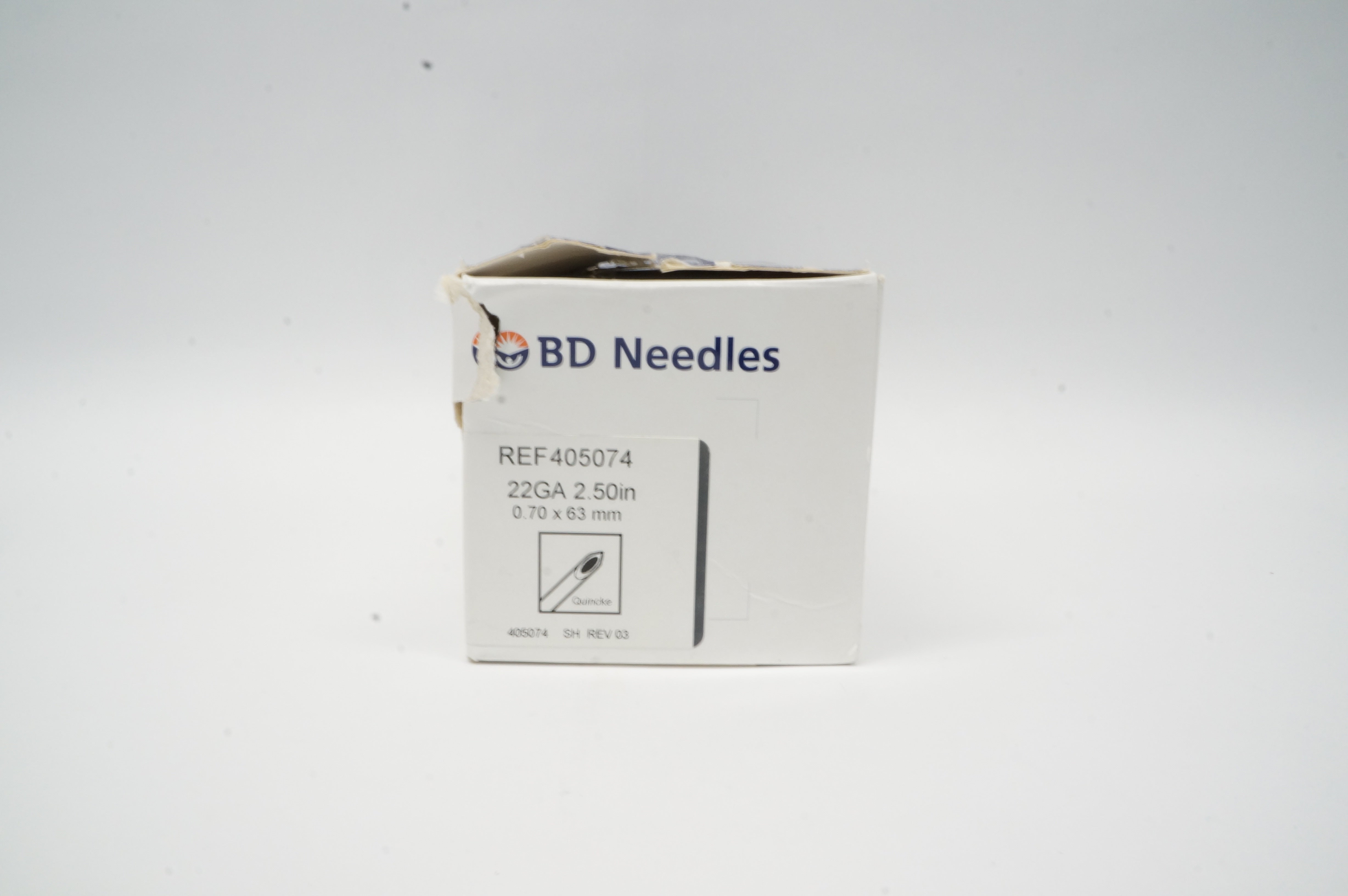 BD 405074 Spinal Ndle. Quincke Type Point 22GA x 2.50inch (x) - Box of 19