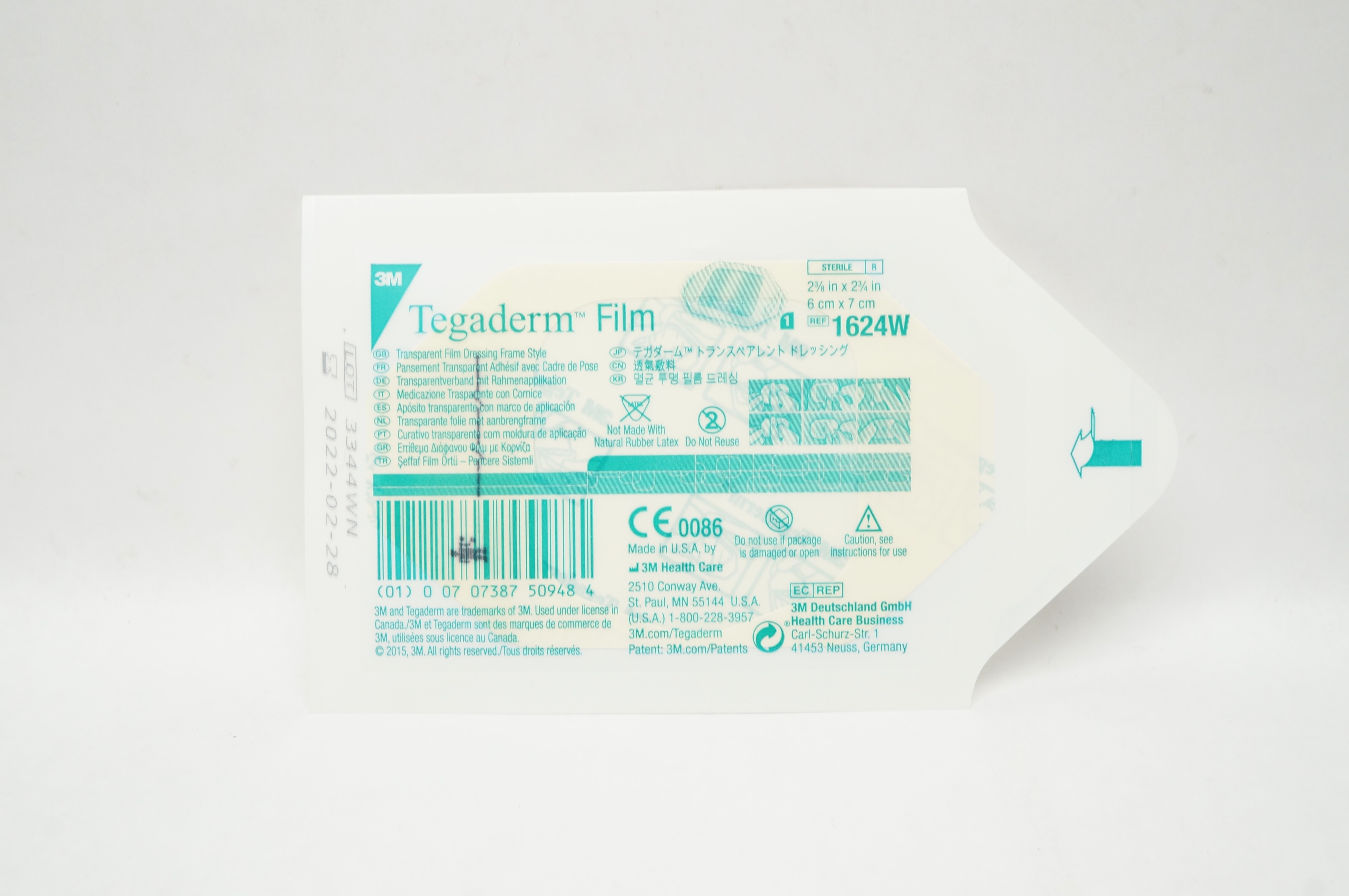 3M 1624W Tegaderm Transparent Film Dressing Frame Style 2-3/8 x 2-3/4 inch (x)