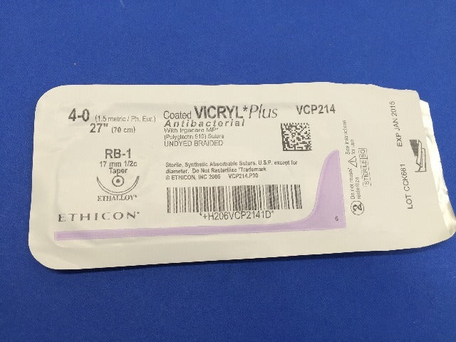 Ethicon VCP214 VICRYL Plus, RB-1, 27