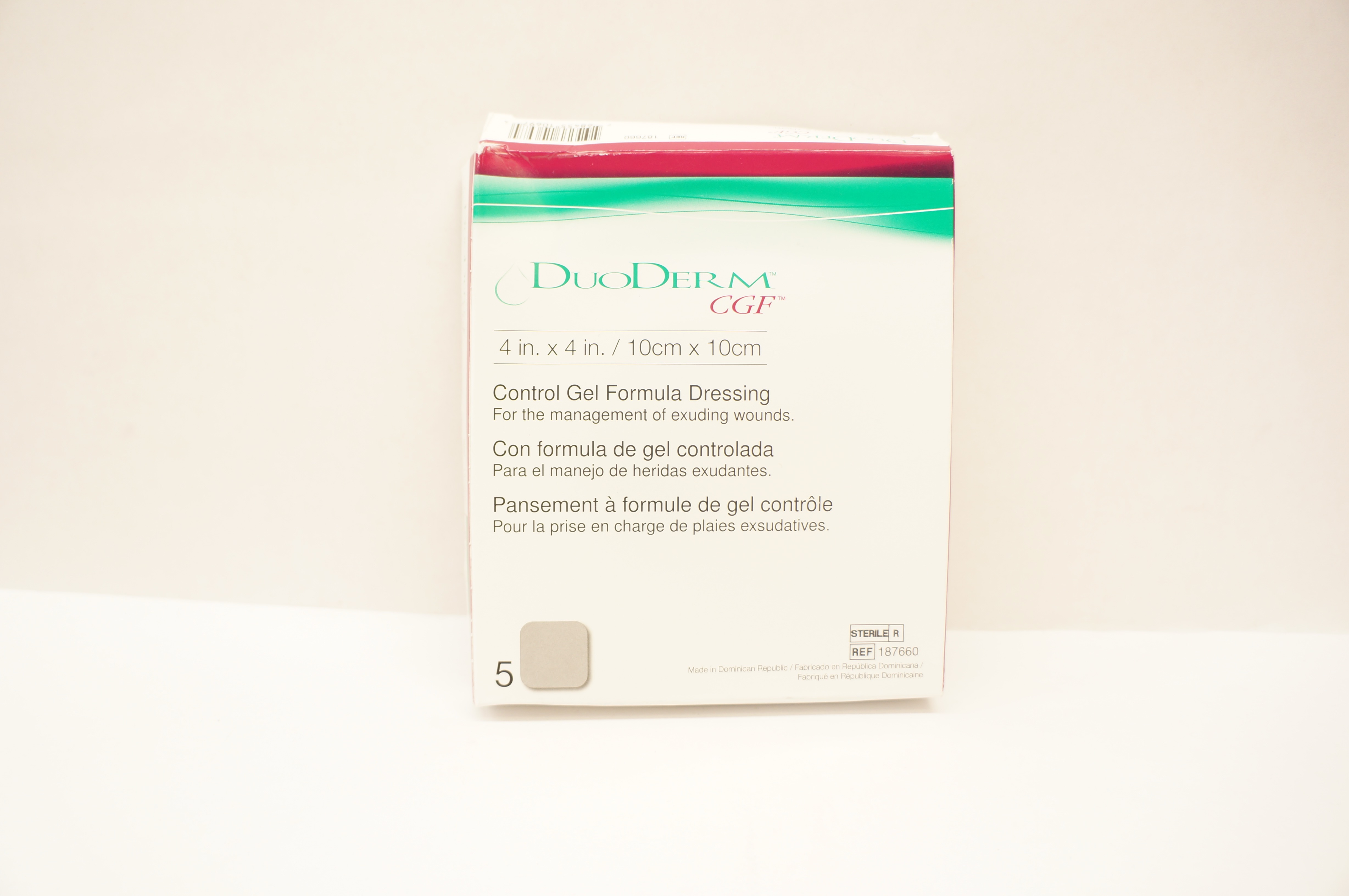ConvaTec 187660 DuoDerm CGF Control Gel Formula Dressing 4 x 4inch - Box of 5