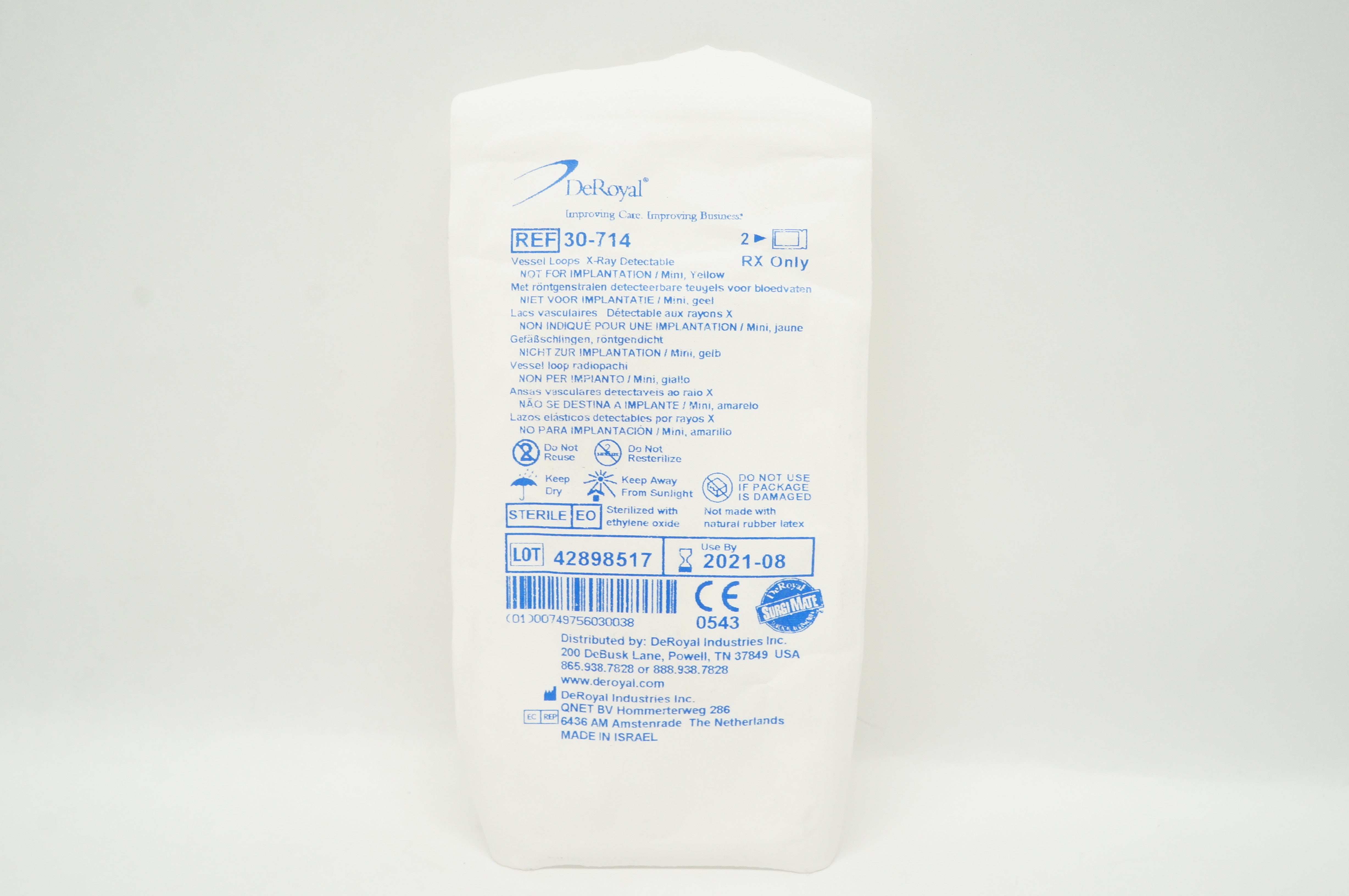 DeRoyal 30-714 Vessel Loops X-Ray Detectable (x) - Pack of 2