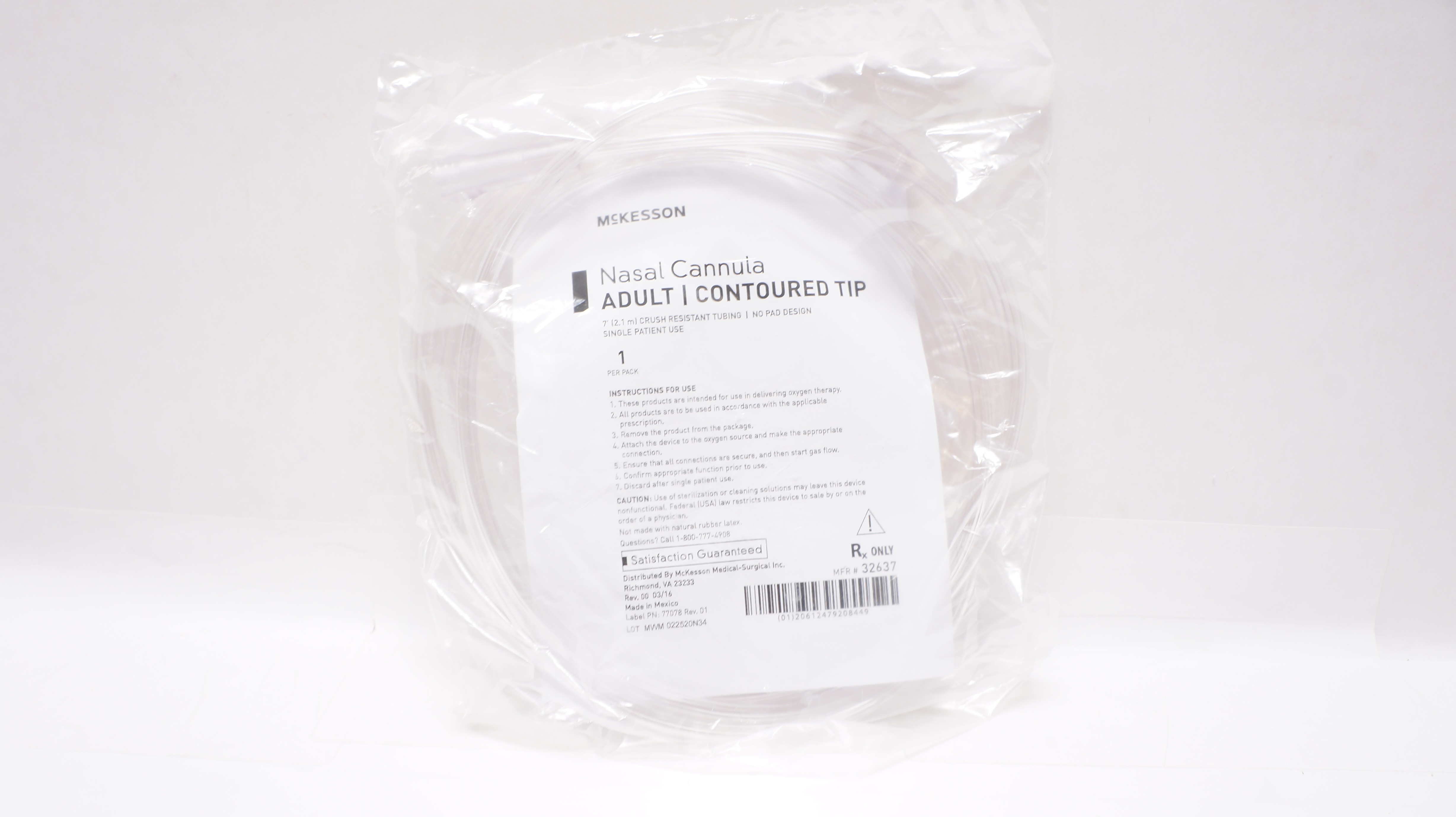 McKesson 32637 Nasal Cannula Adult Contoured Tip
