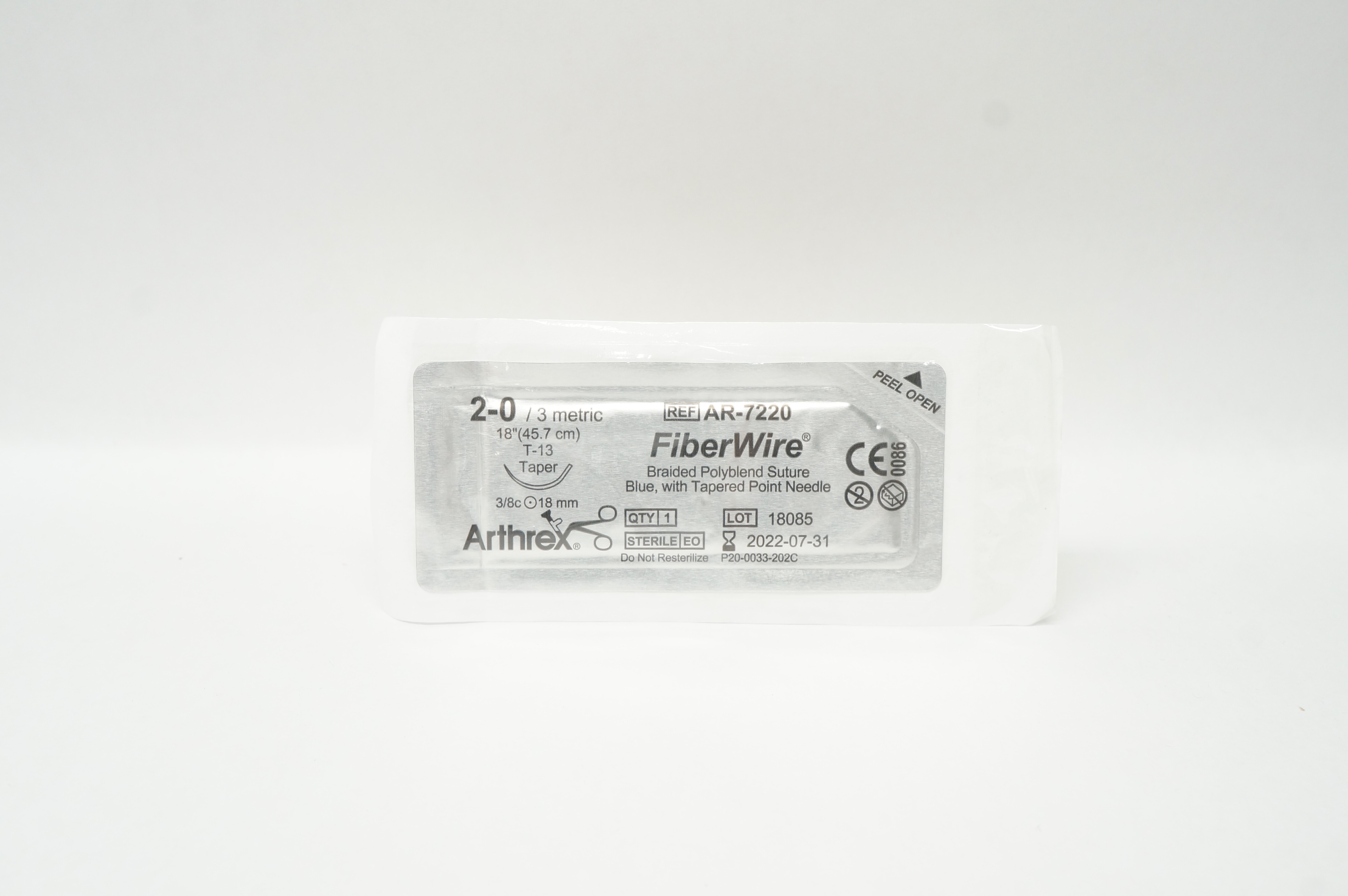 Arthrex AR-7220 2-0 FiberWire Braided Stre T-13 18mm 3/8 Taper 18inch (x)