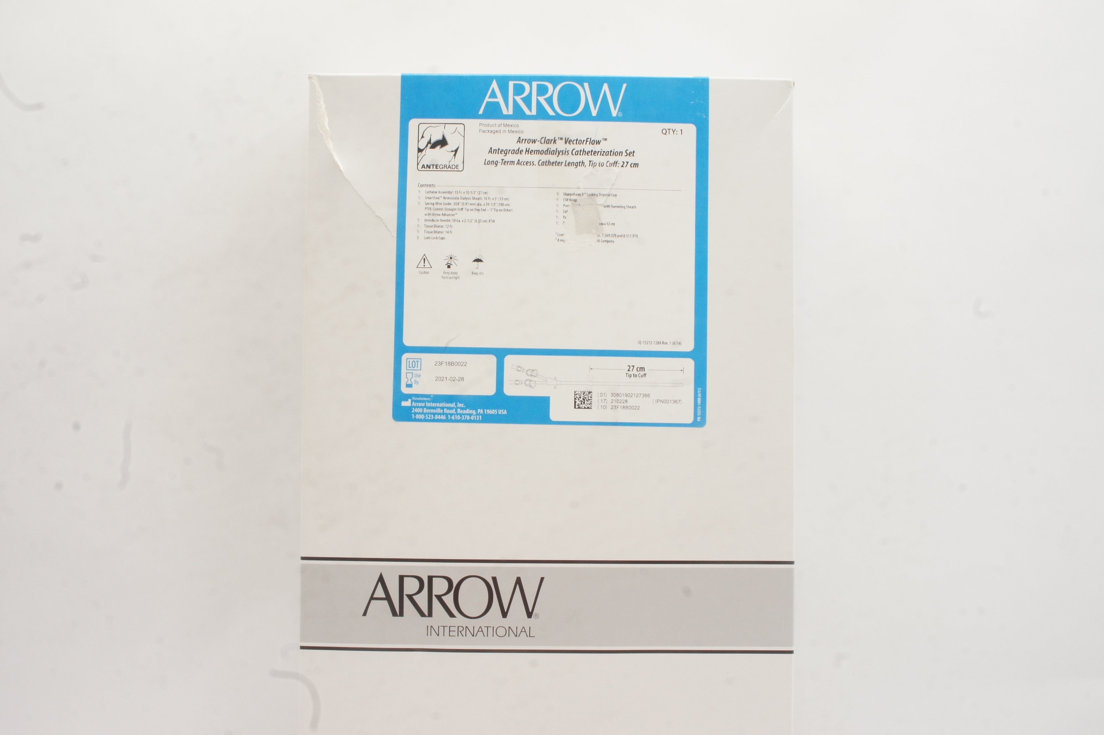 Arrow CS-15272-VFI VectorFlow Antegrade Hemodialysis Catheterization Set (x)