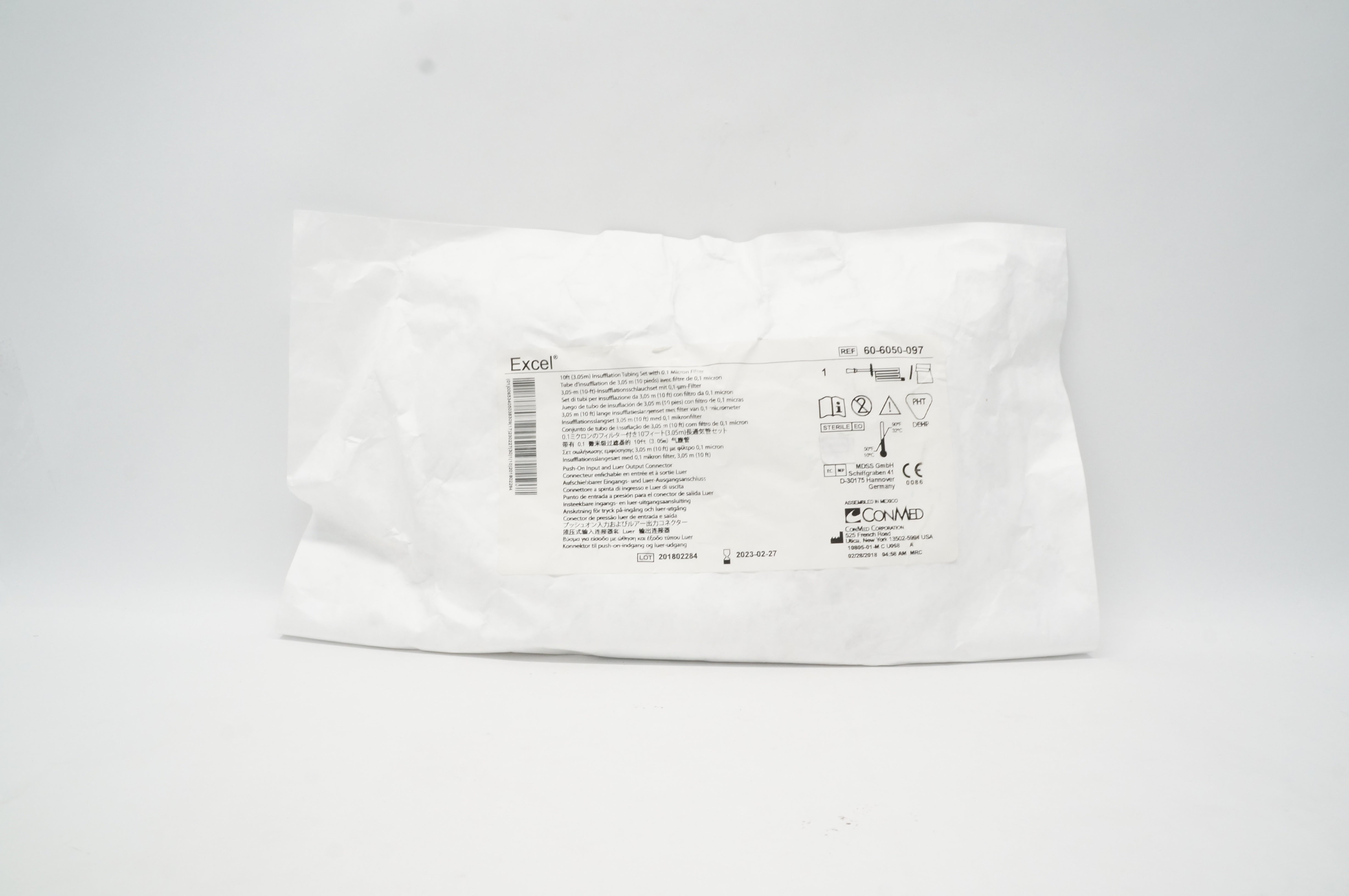 Conmed 60-6050-097 Excel 10 Ft. Insufflation Tubing Set w/0.1 Micron Filter