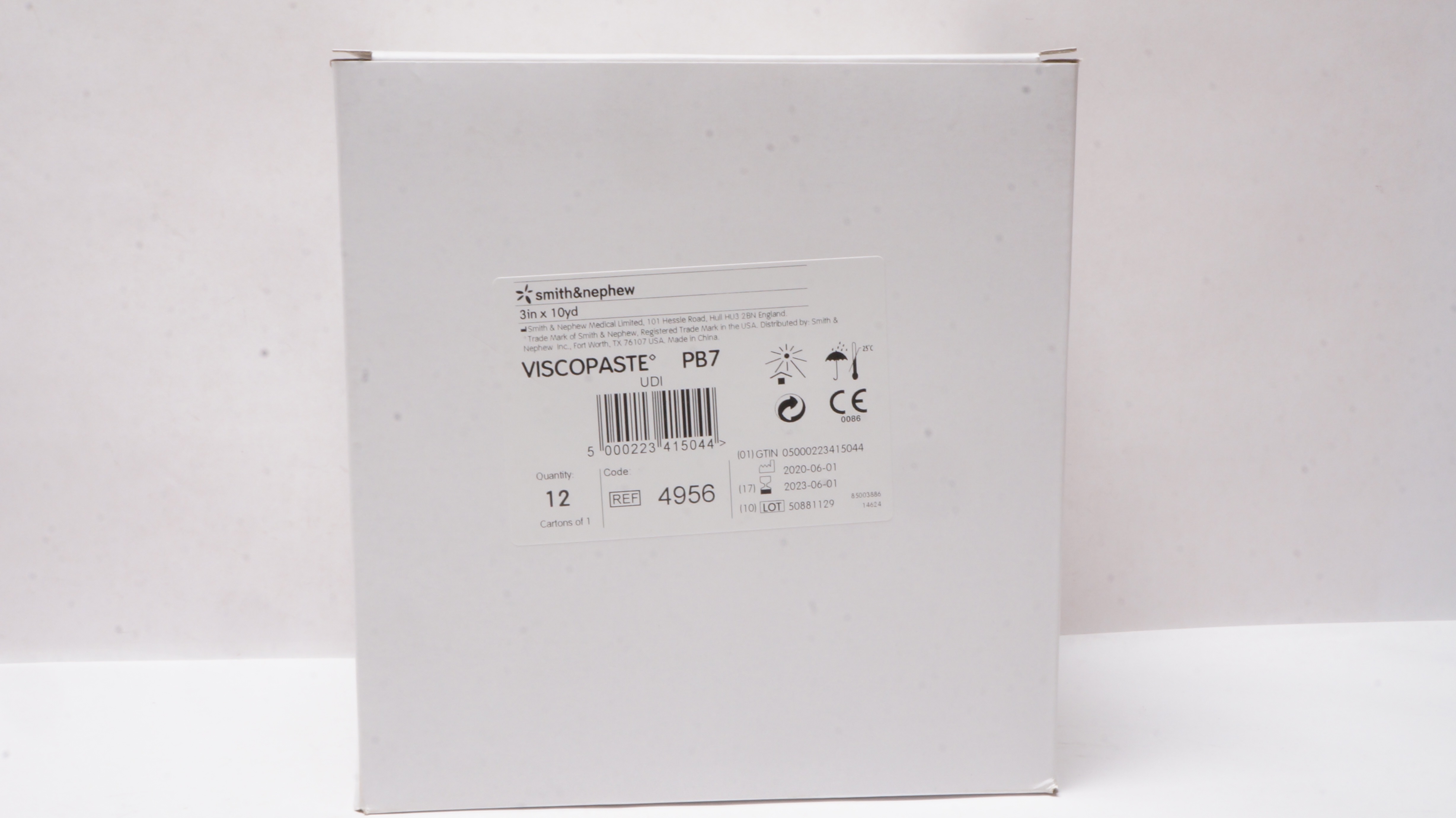 Smith&Nephew 4956 Viscopaste PB7 Zinc Paste Bandage 3 inch x 10yd.- Box of 12