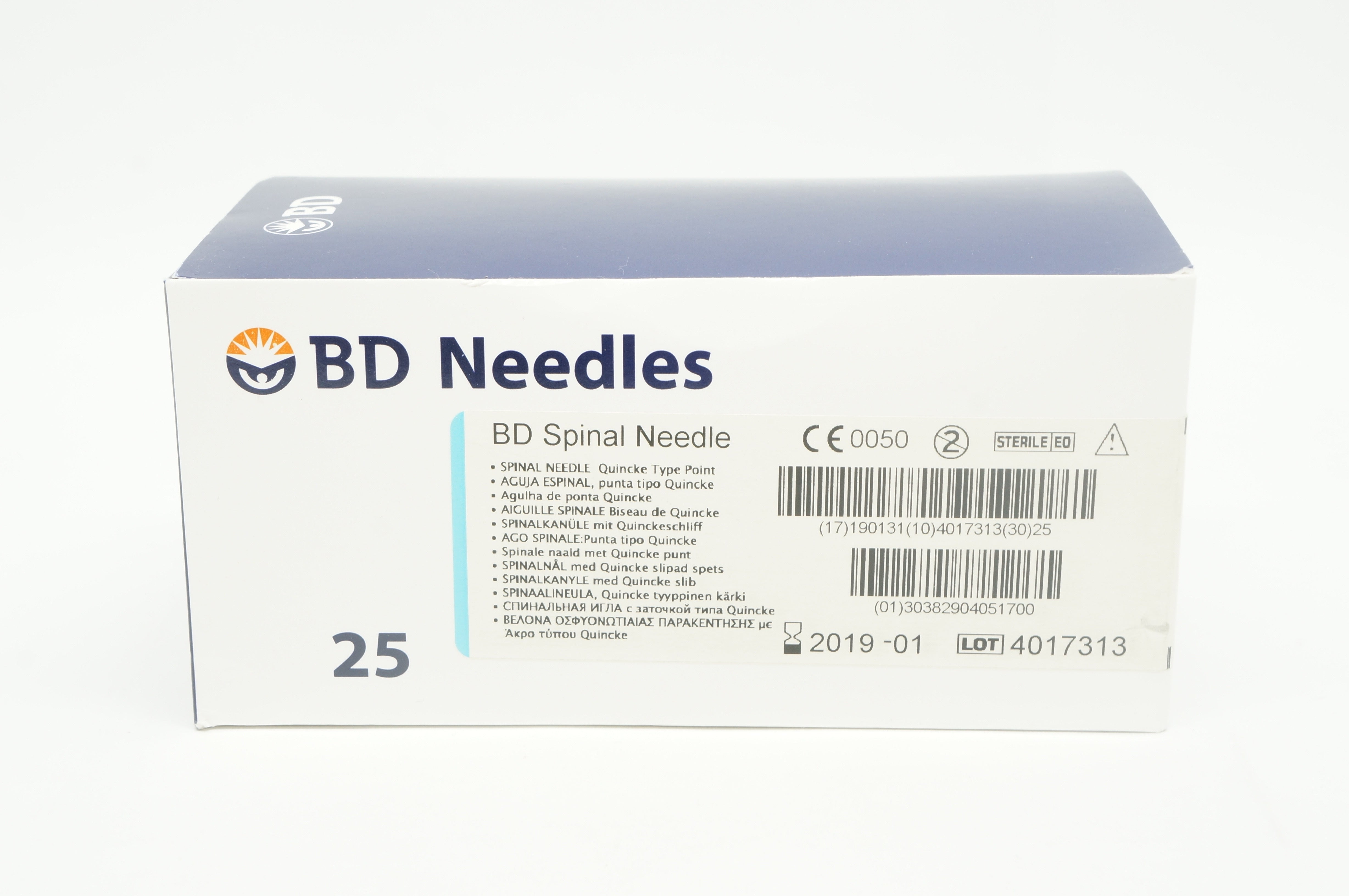 BD 405170 Spinal Ndle Quincke Type Point 25Ga x 3.0inch (x) - Box of 25