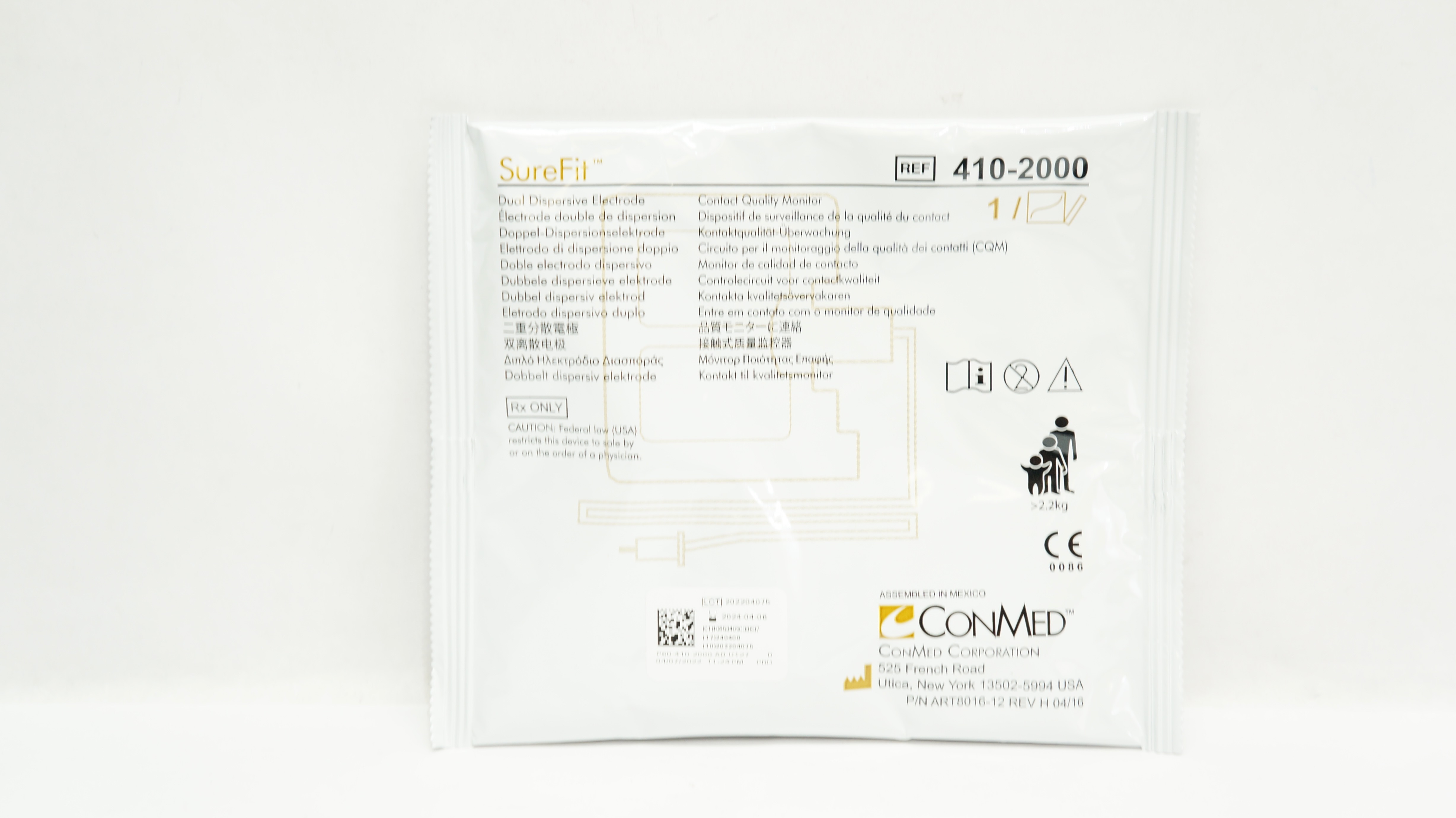 ConMed 410-2000 SureFit Dual Dispersive Electrode