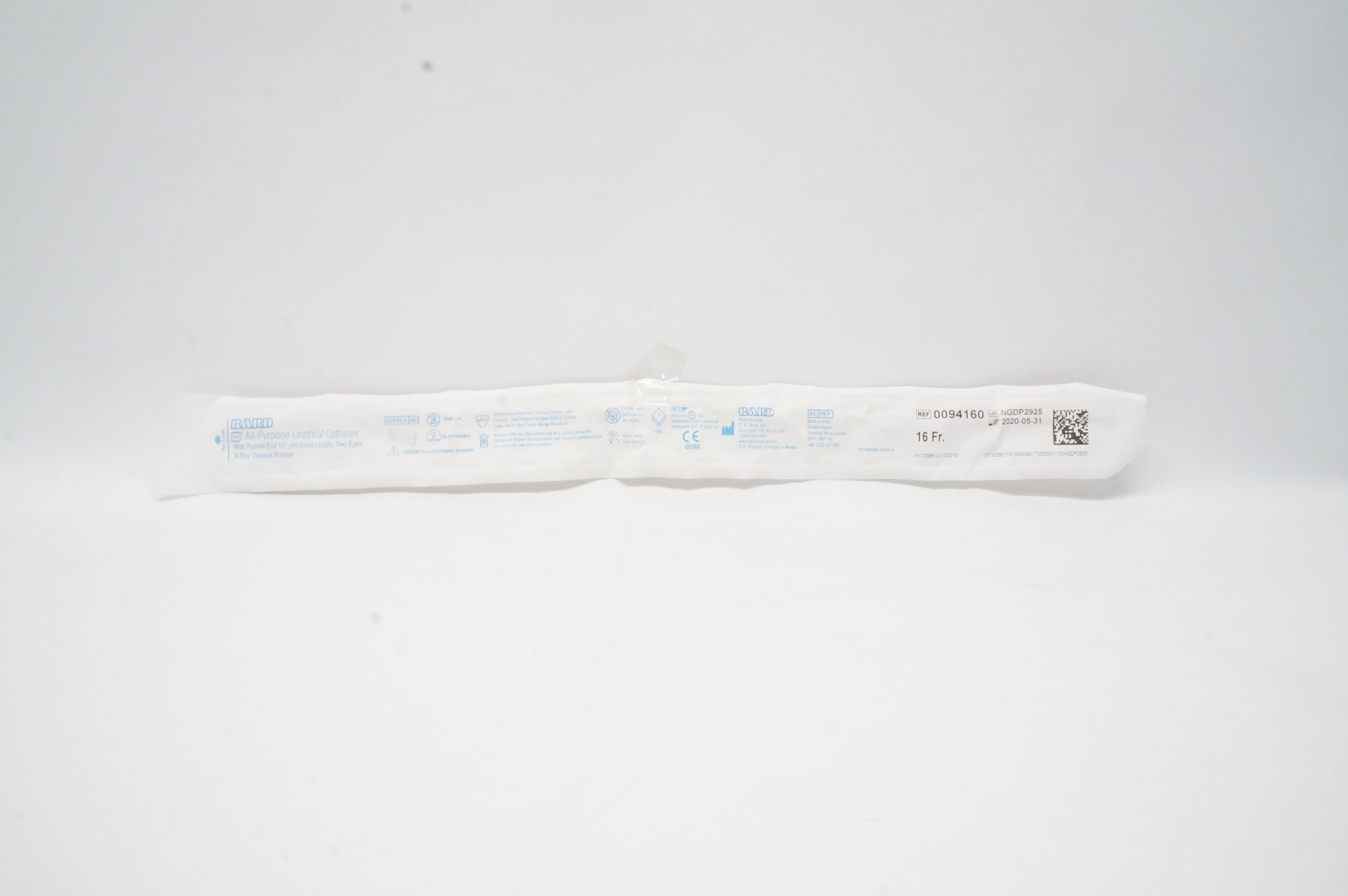 Bard 0094160 Davol All-Purpose Urethral Cath. 16Fr x 16 inch (x)