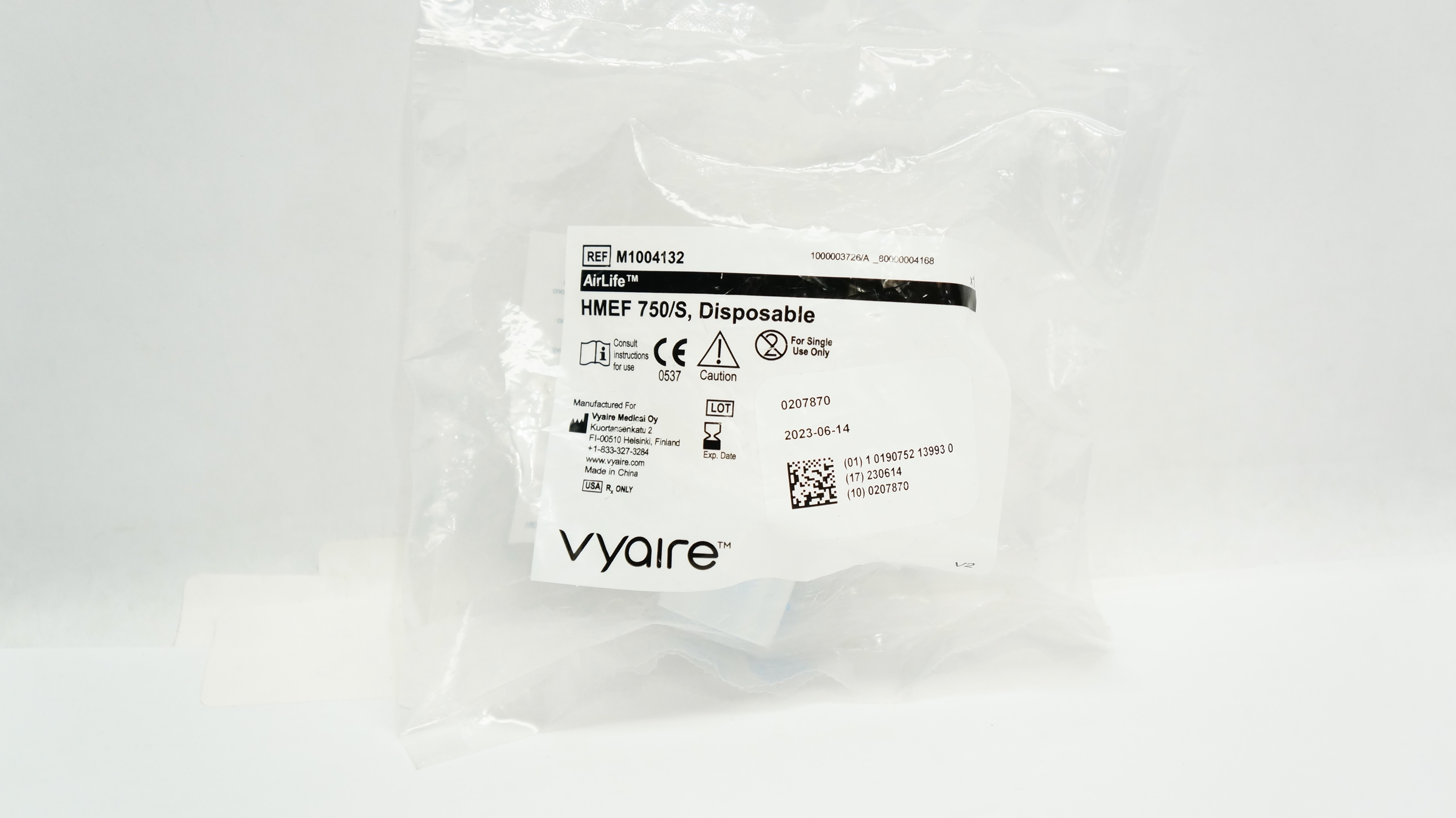 Vyaire M1004132 Heat and Moisture Exchanger w/Filter AirLife HMEF 750/S (x)