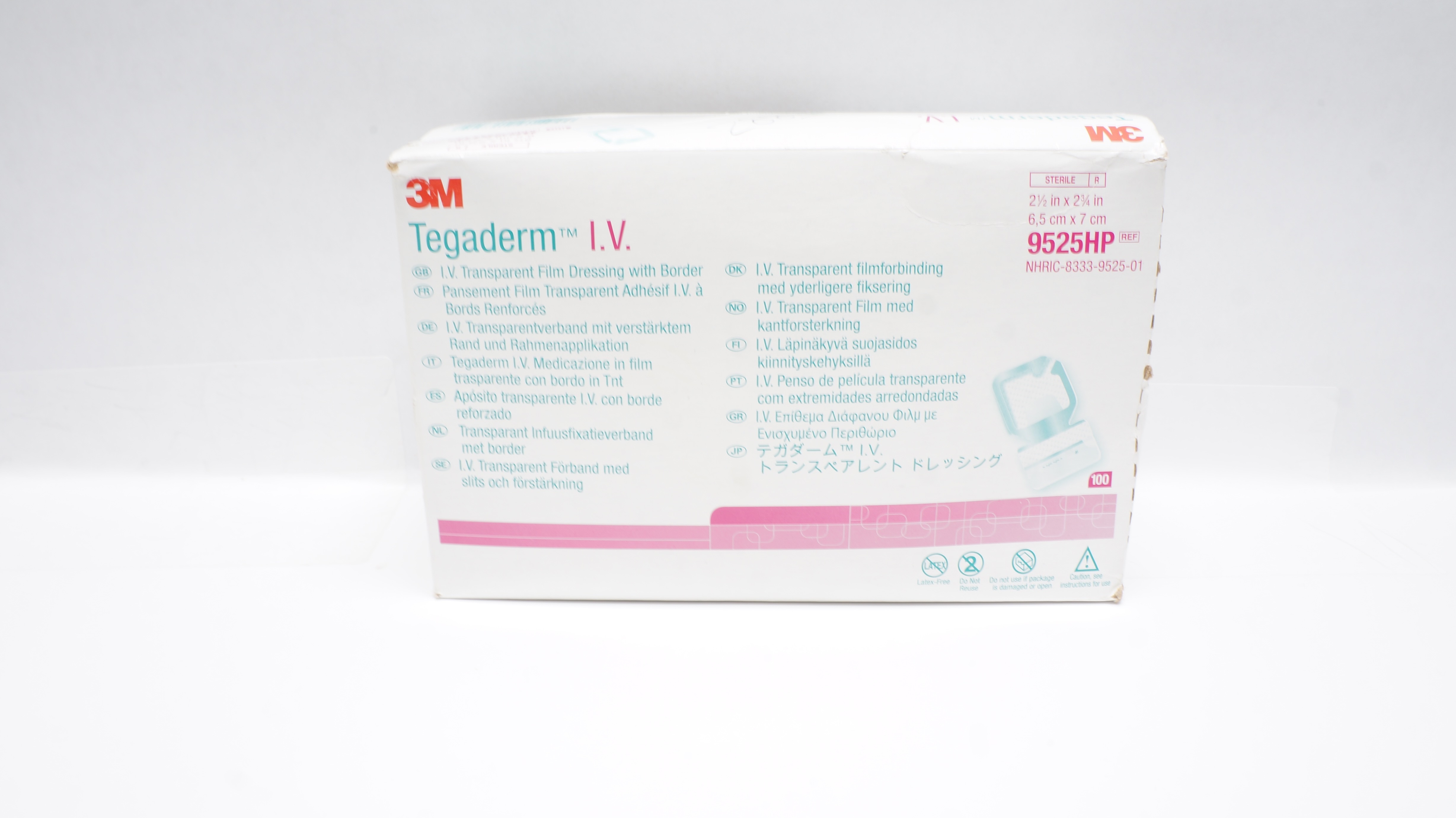 3M 9525HP Tegaderm I.V. Transparent Film Dressing  2-1/2inx2-3/4in(x)-Box of 100
