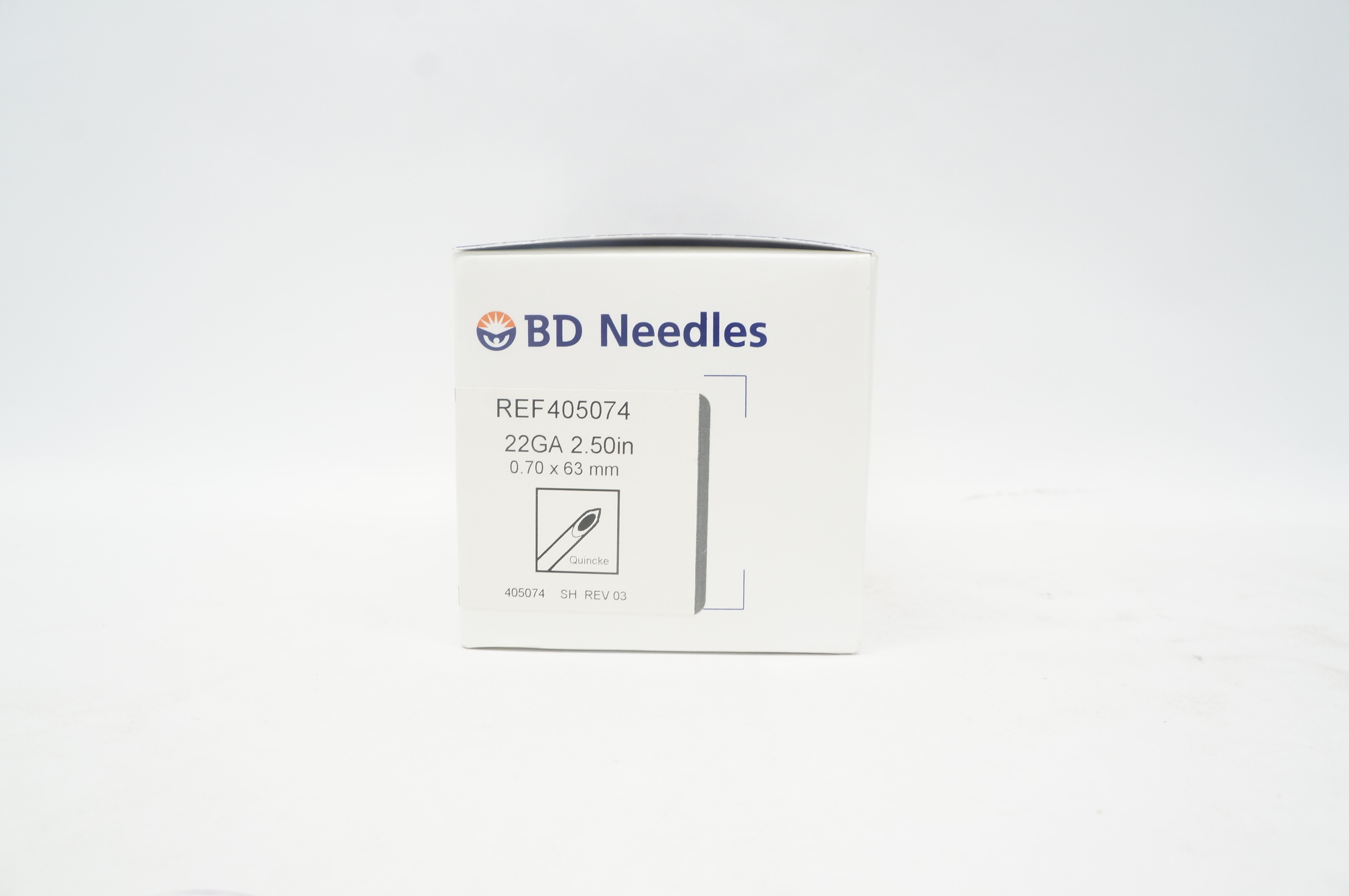 BD 405074 Spinal Ndle. Quincke Type Point 22G x 2.50inch (x) - Box of 25
