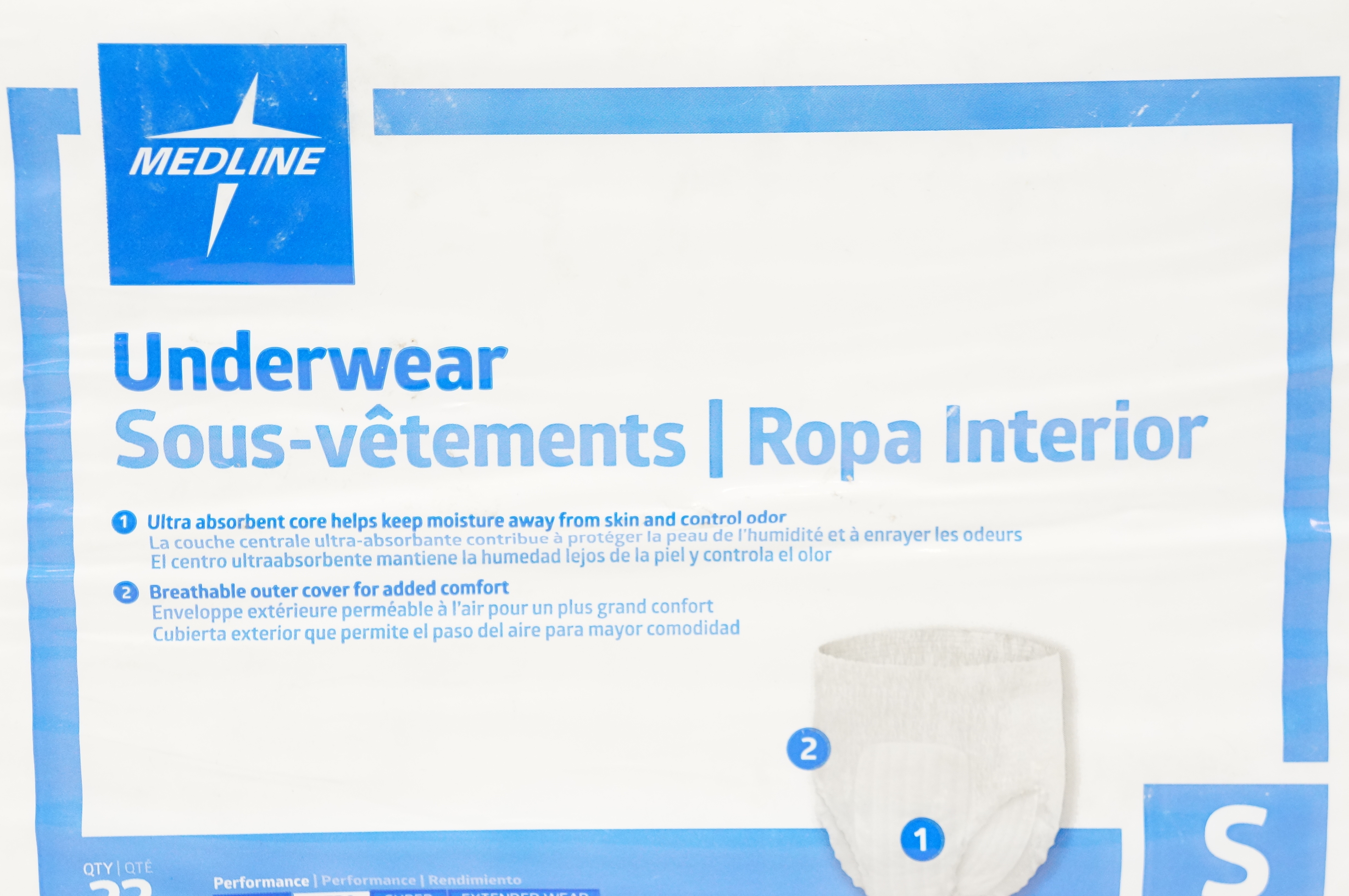 Medline MSC23000 Underwear Ropa Interior Small, 20-28 inch - Pack of 22