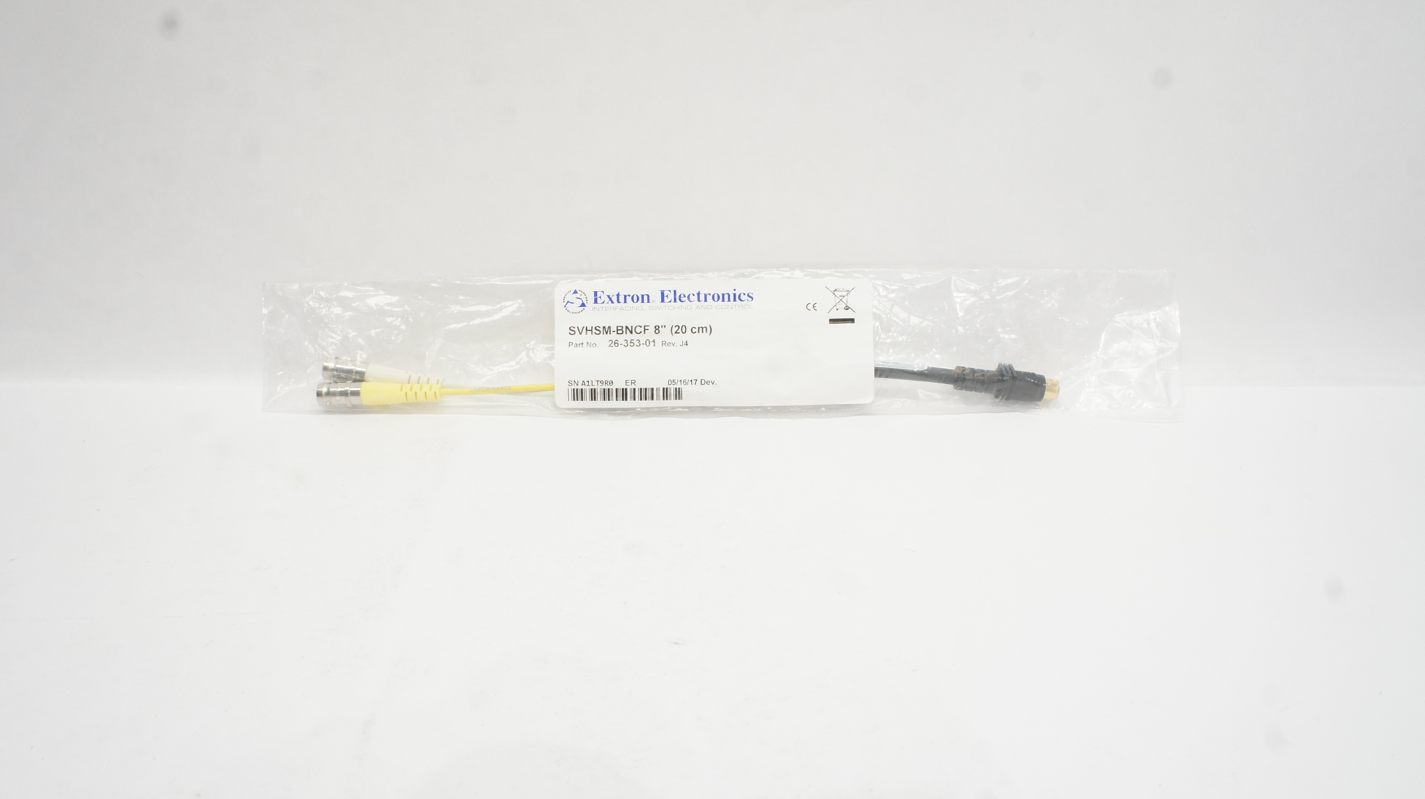 Extron 26-353-01 SVHSM-BNCF Female BNC Male 4-Pin S-Video Adapter Cable 8inch