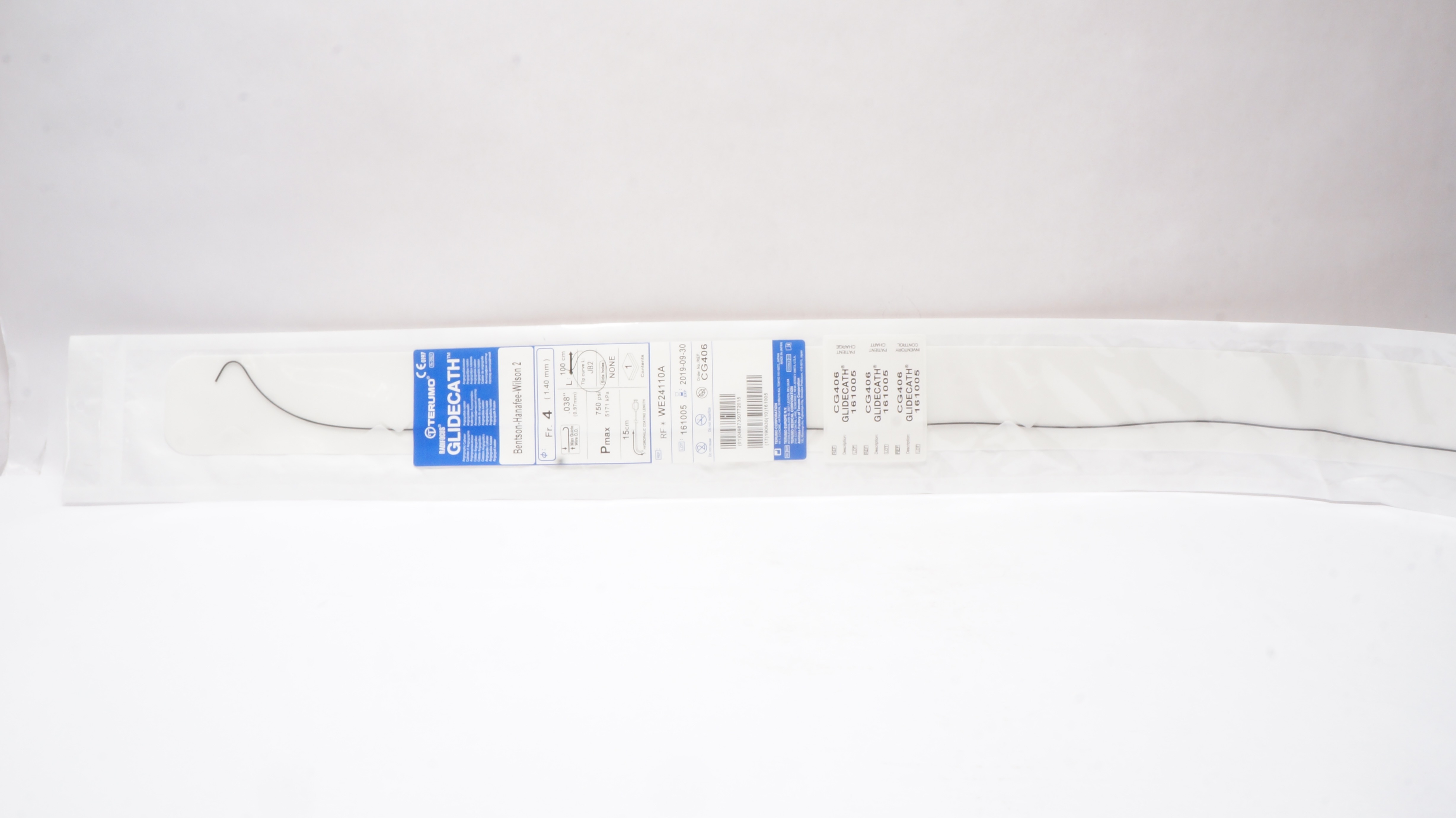 Terumo WE24110A GLIDECATH Bentson-Hanafee-Wilson 2 4Fr x 038In x 750psi (x)