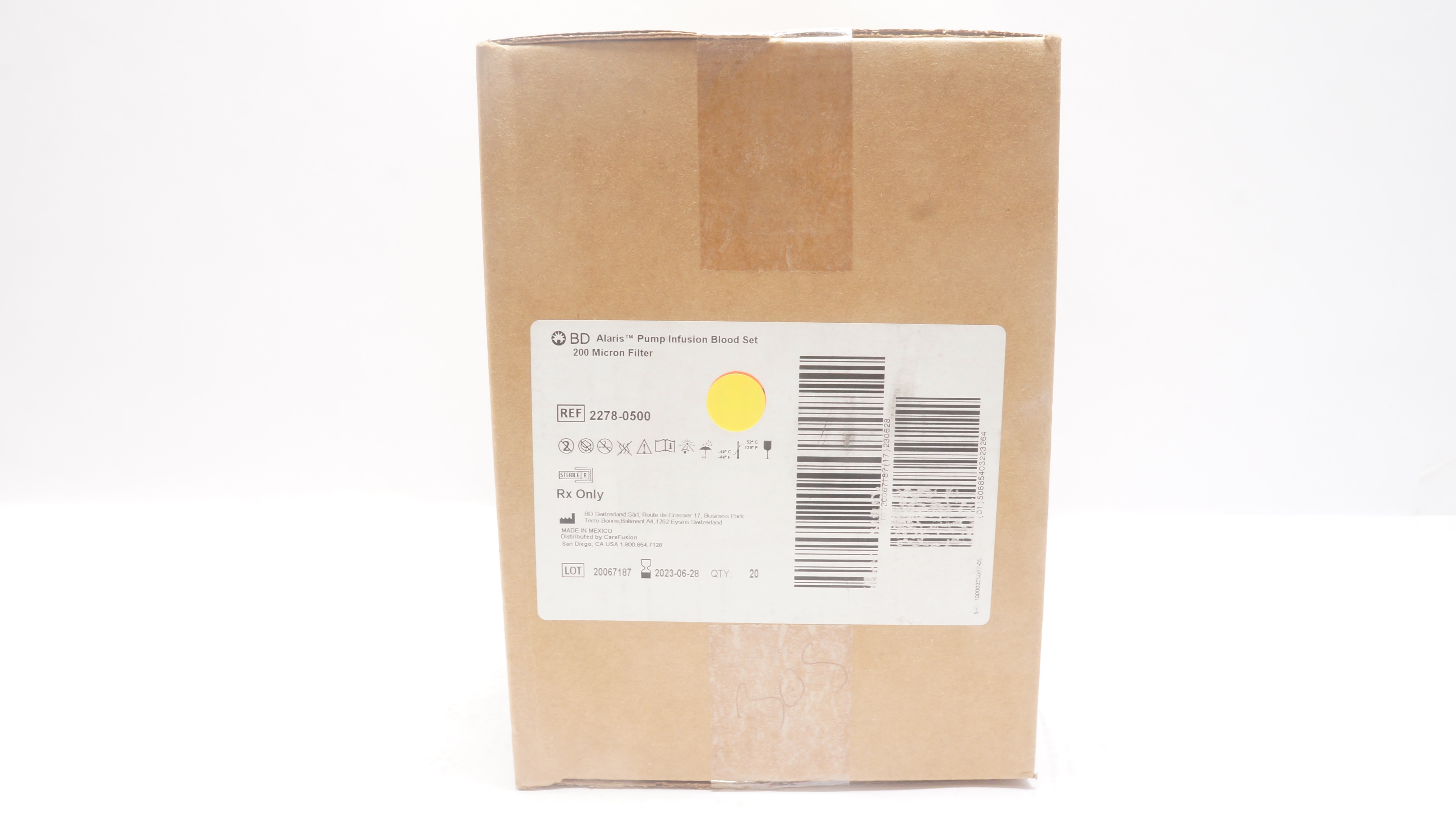 BD 2278-0500 Alaris  Pump Infusion Blood Set 200Micron Filter - Case of 20 (x)