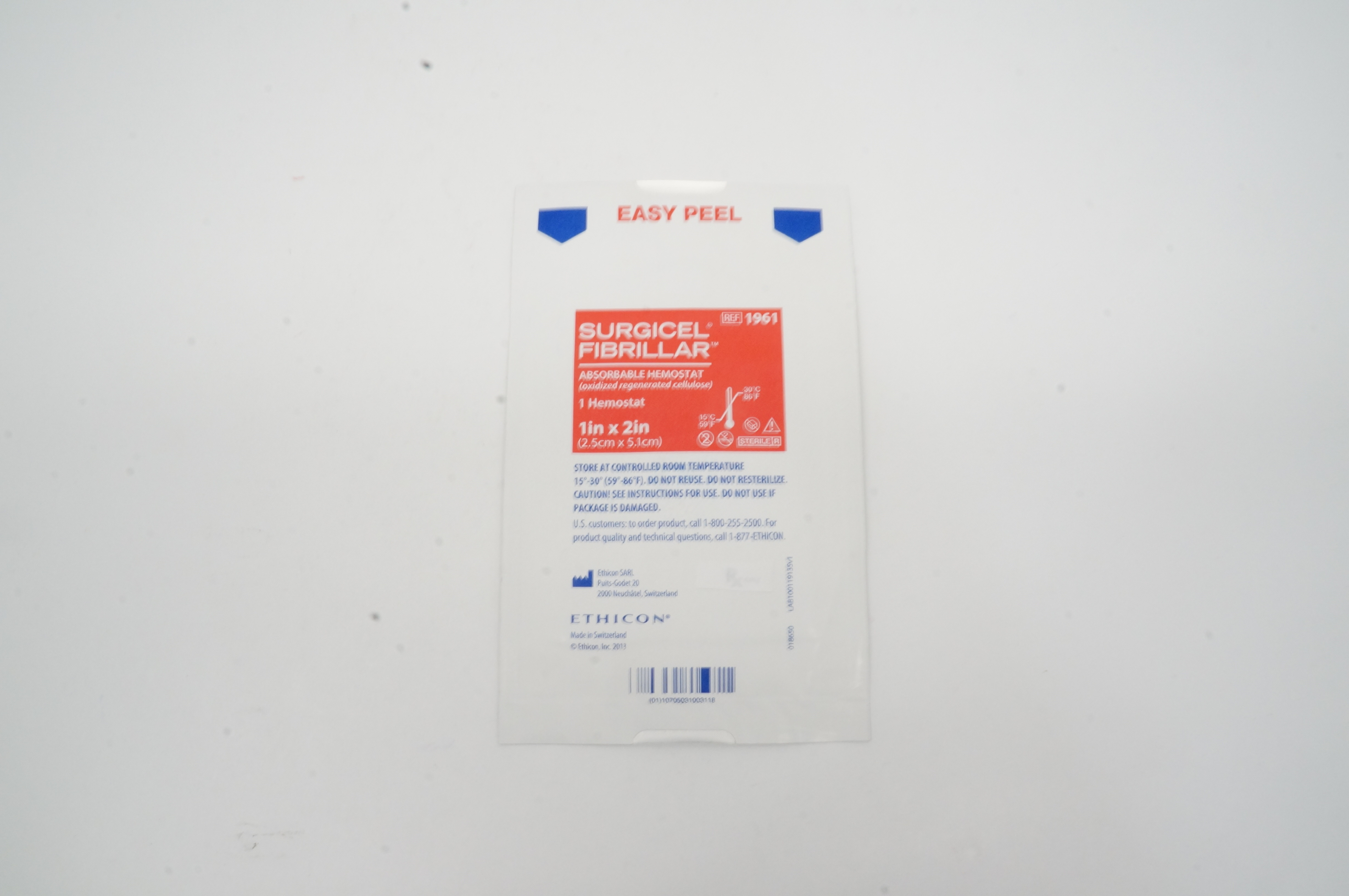 Ethicon 1961 Surgicel Fibrillar Absorbable Hemostat 1 inch x 2 inch (x)