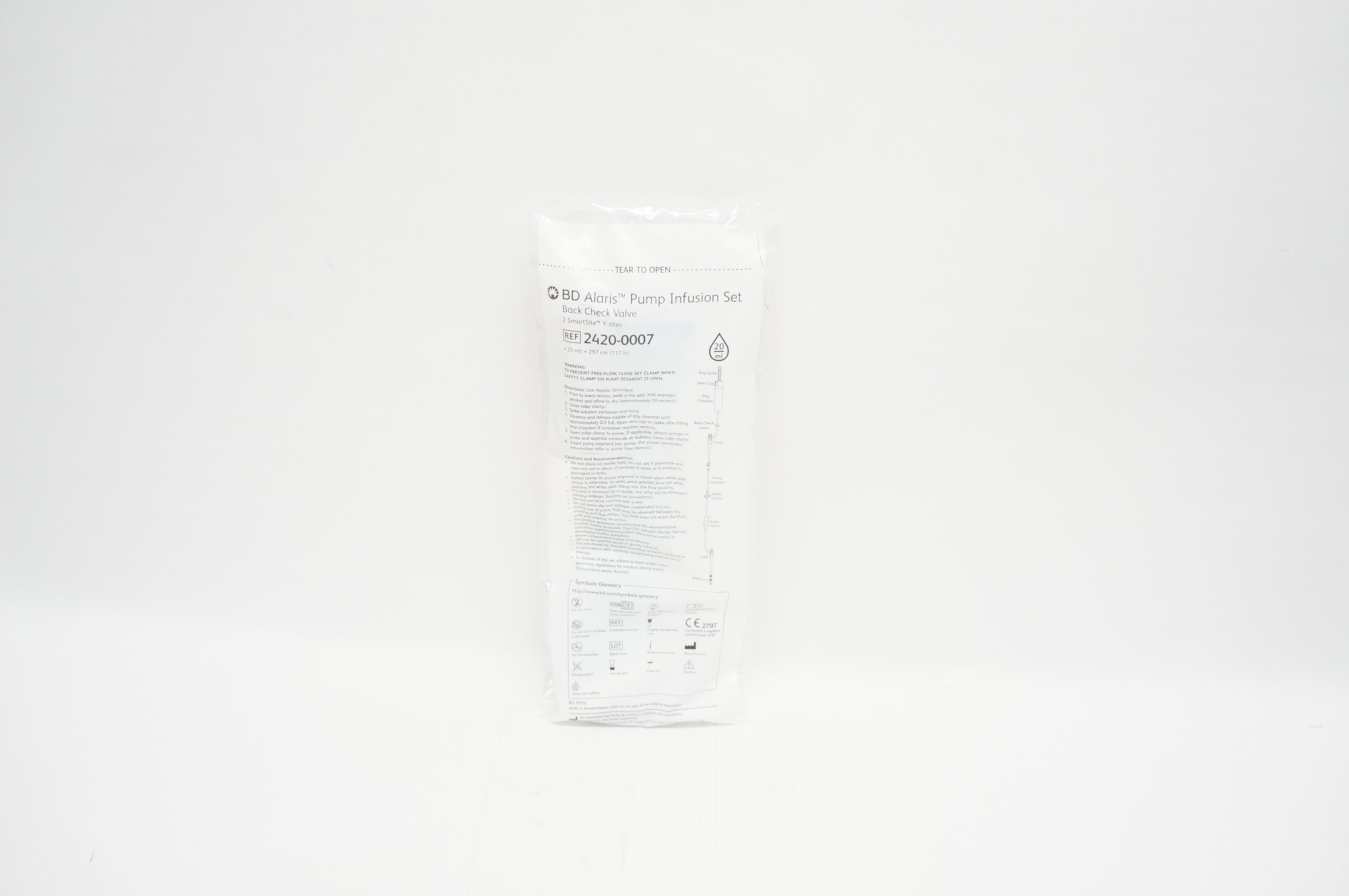 BD 2420-0007 Alaris Pump Infusion Set 117inch x 25ml 20Drops/ml (x)