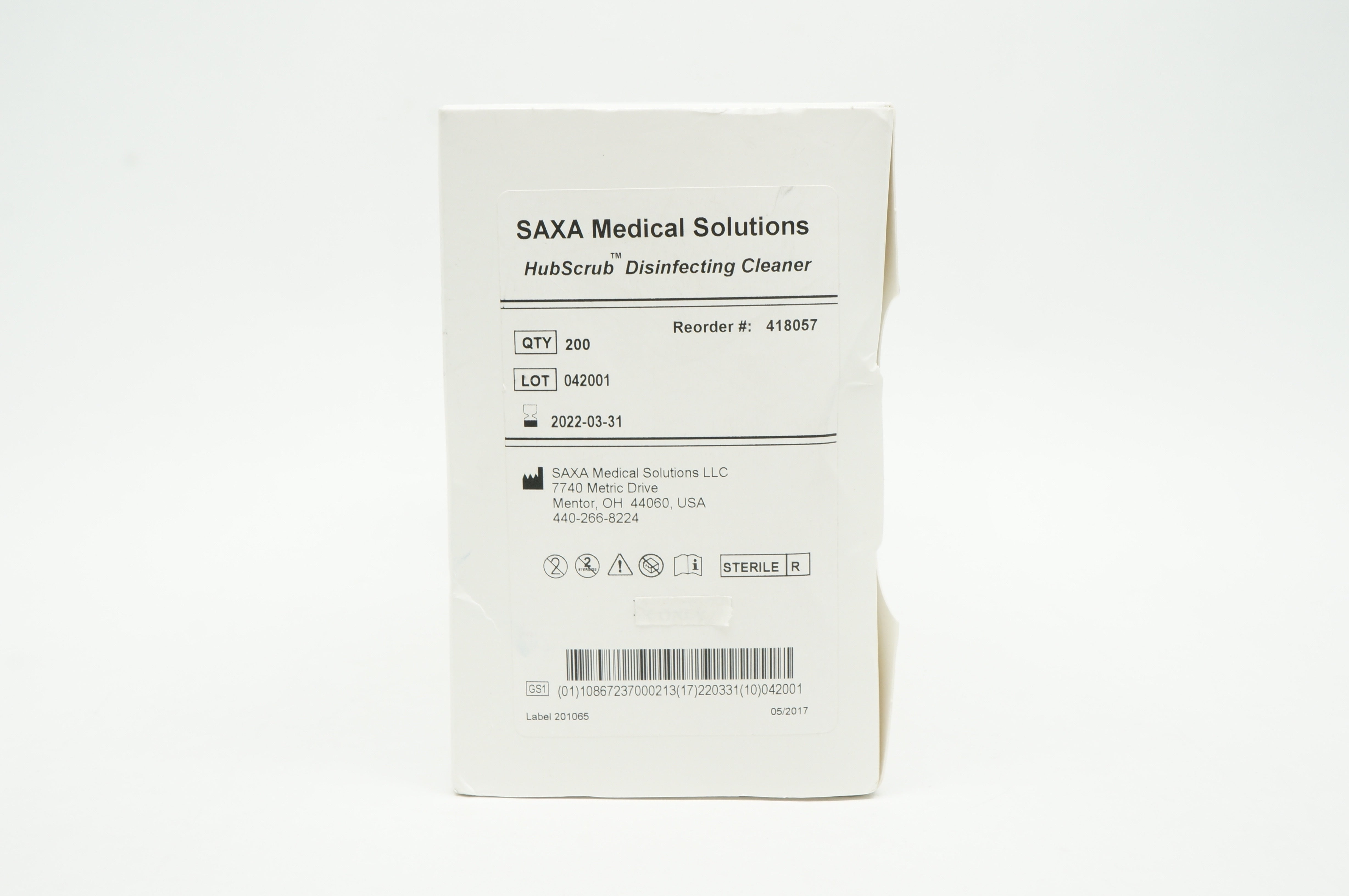 SAXA Medical Solutions 418057 HubSrub Disinfecting Cleaner - Box of 200