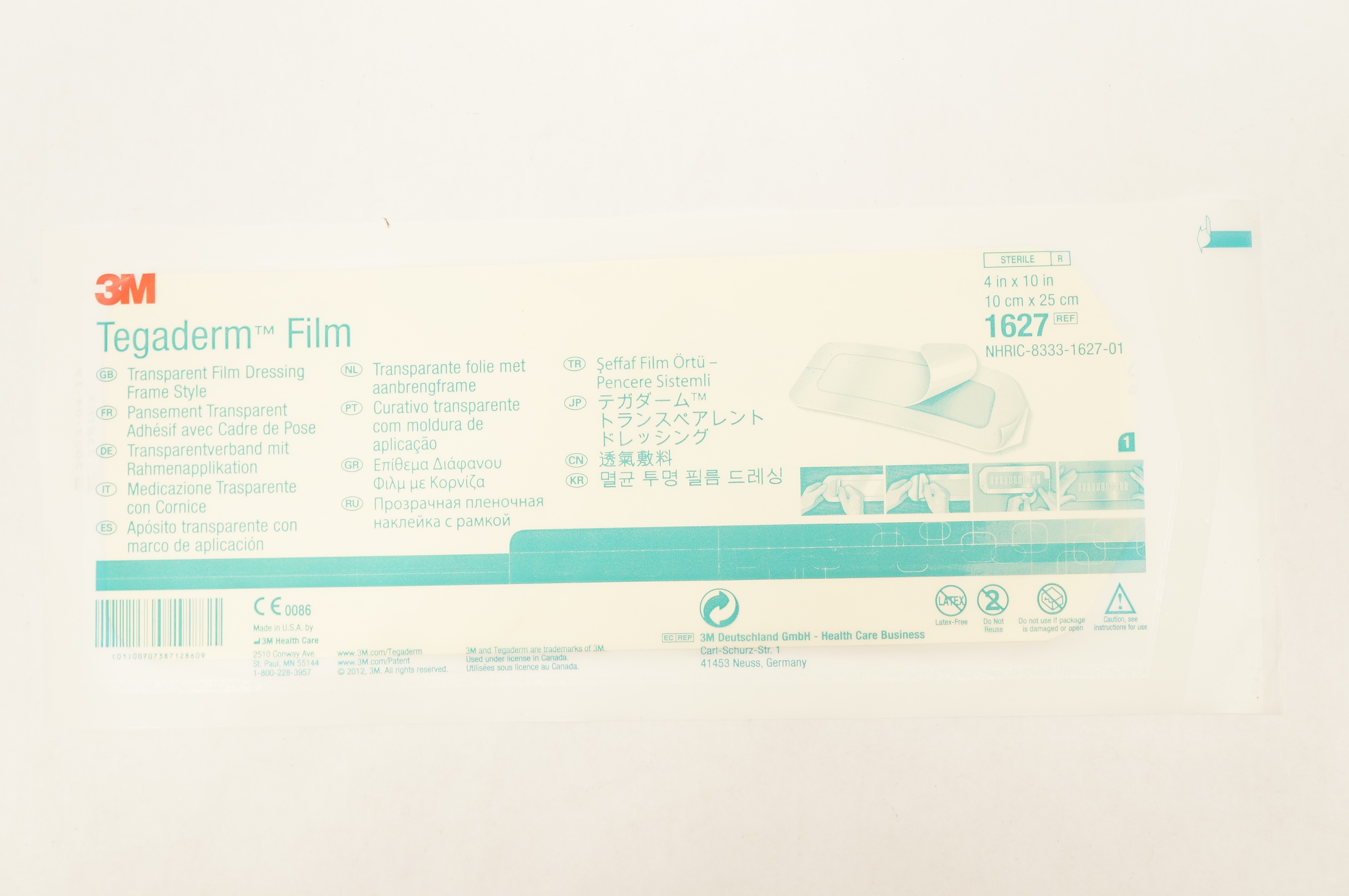 3M 1627 Tegaderm Transparent Film Dressing Frame Style 4inch x 10inch (x)