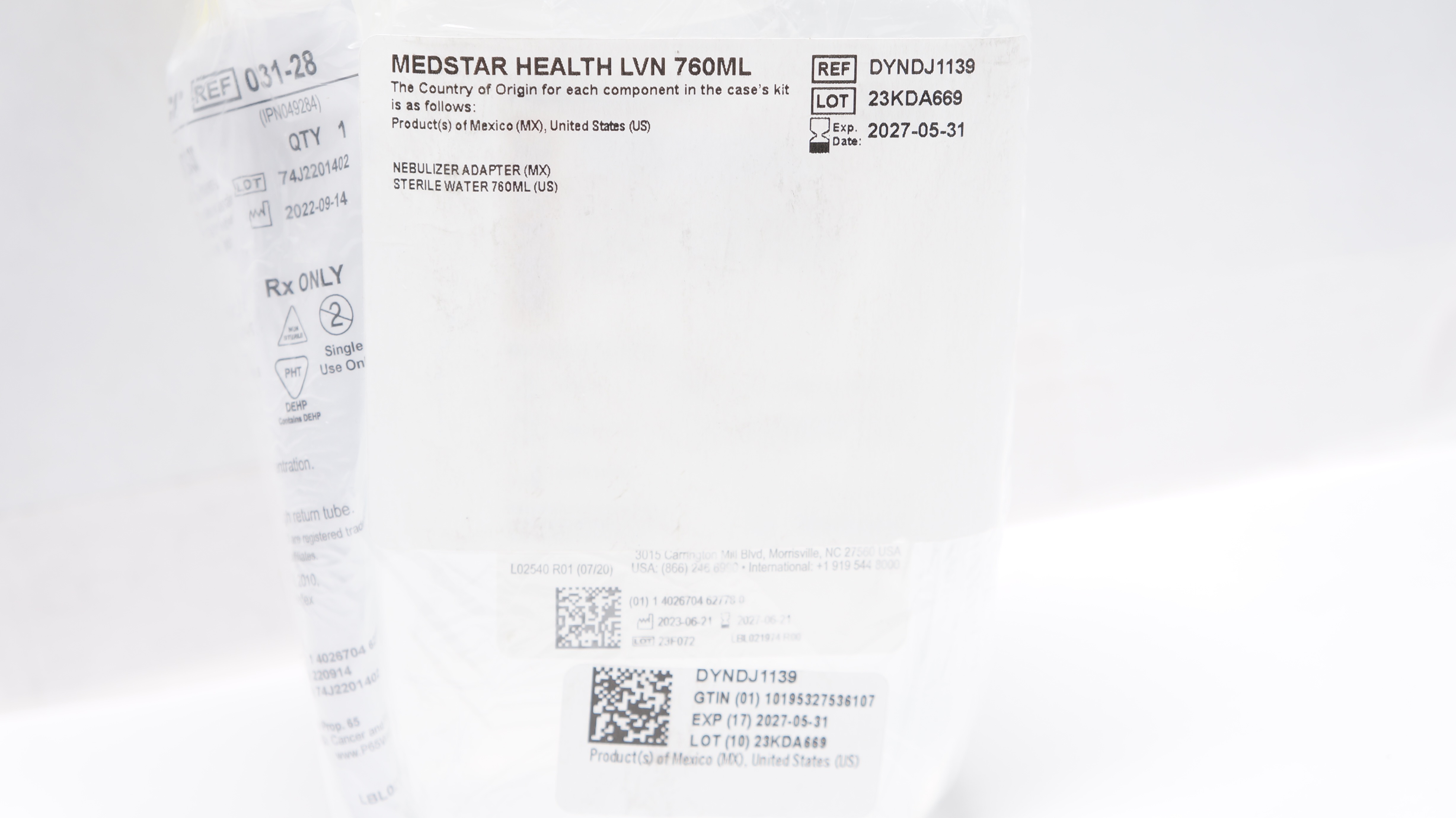 Medstar Health DYNDJ1139 Nebulizer Adapter, Sterile Water 760mL