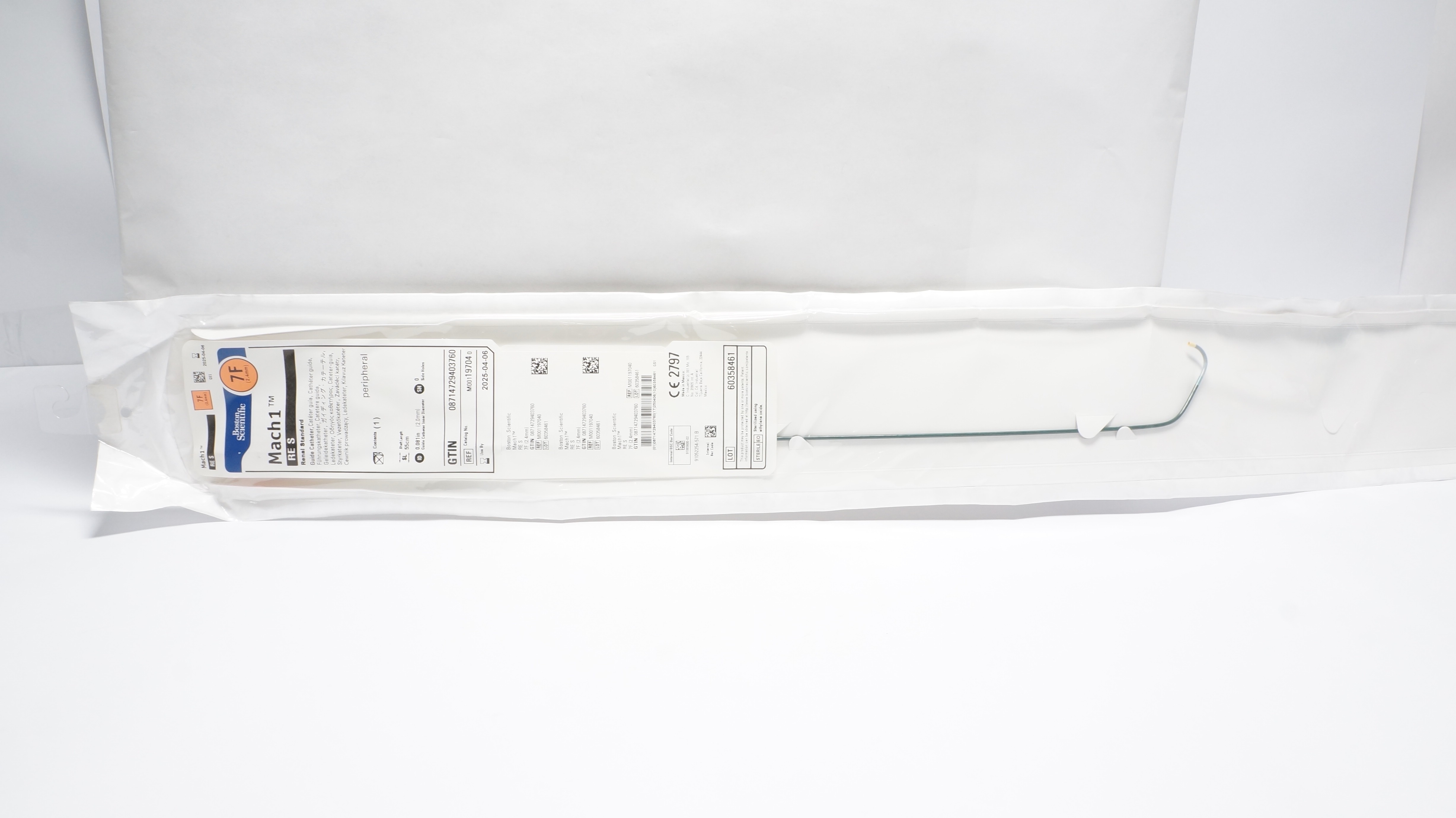Boston Scientific 19704 Mach1 Renal Standard Guided Cath. 7F (x)