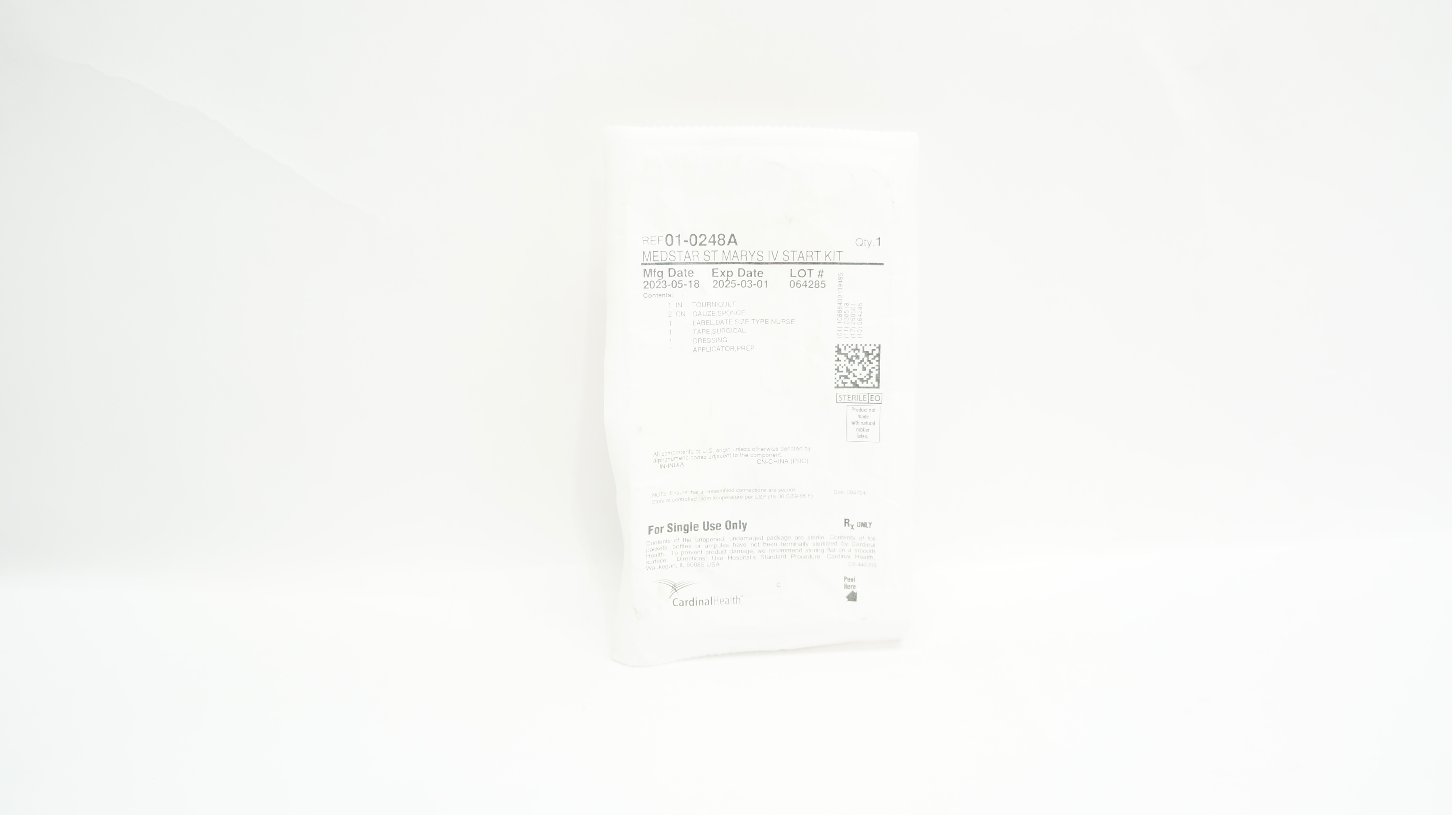 Cardinal Health 01-0248A Medstar ST Marys IV Start Kit