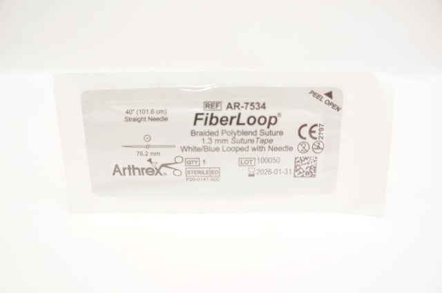 Arthrex AR-7534 FiberLoop Braided Polyblend Stre 76.2mm, Straight Ndle 40inch