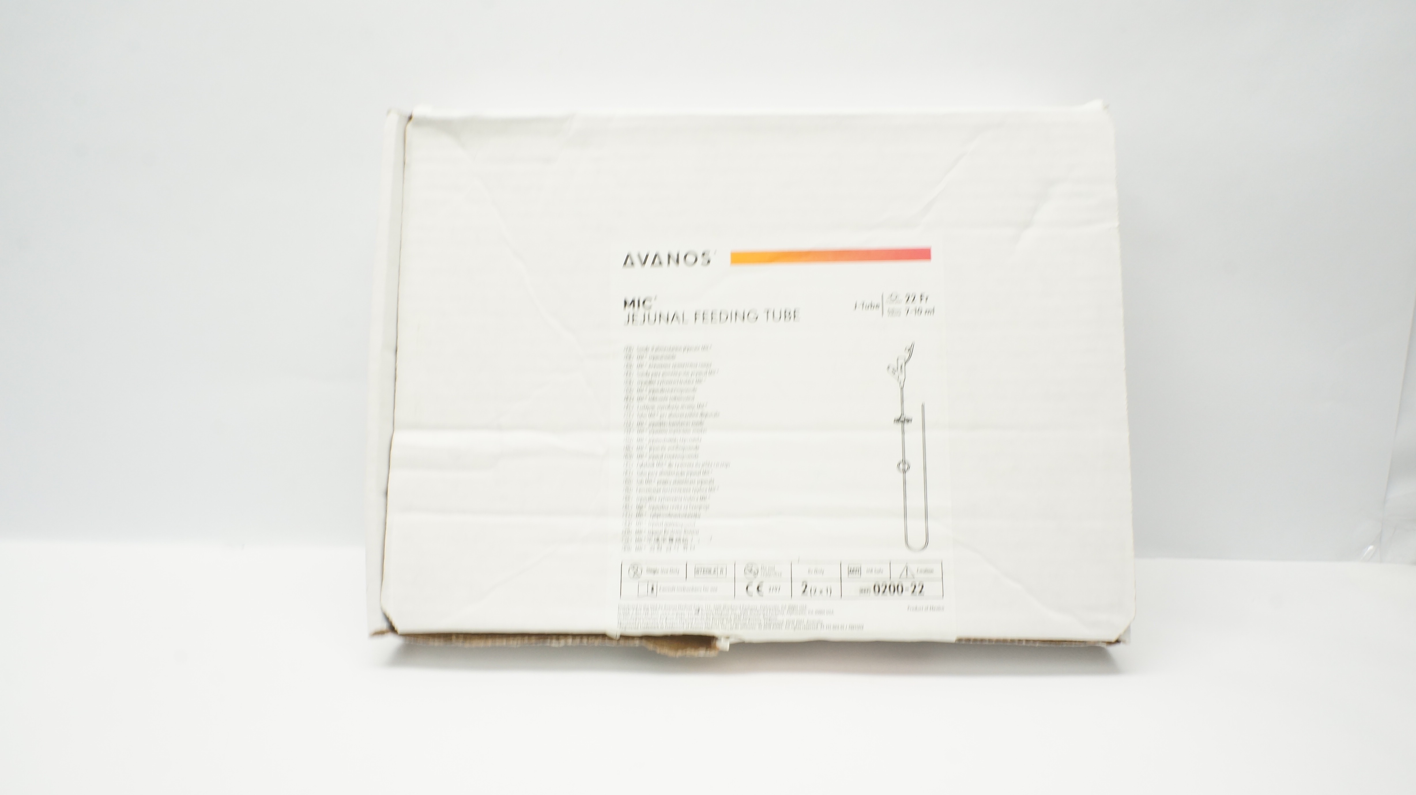Avanos 0200-22 MIC Jejunal Feeding Tube J-Tube 22Fr. 7-10ml - Box of 2